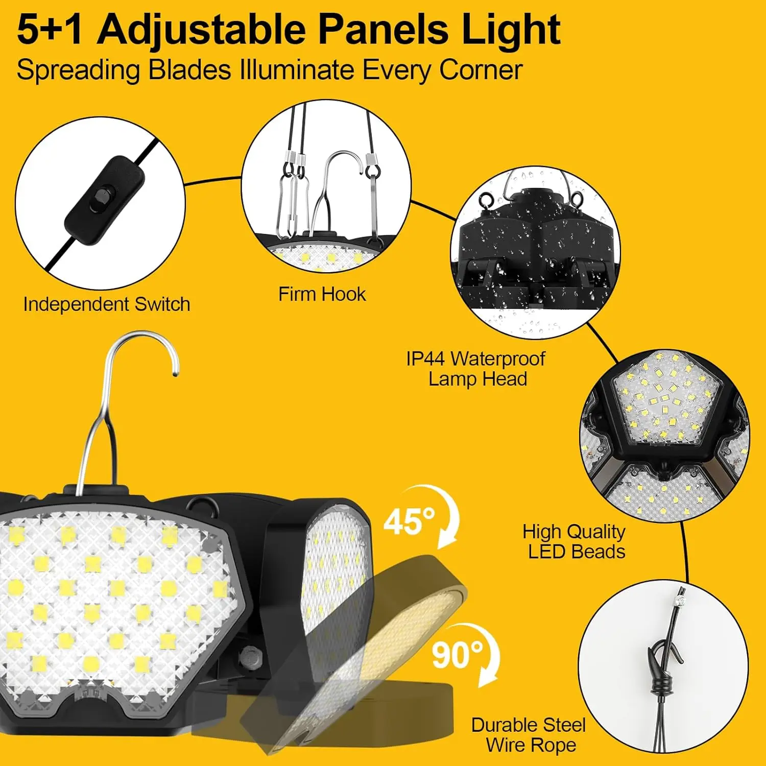 Battery Operated LED Work Light 20V Outdoor Camping Garage Emergency Floodlight - Image 2