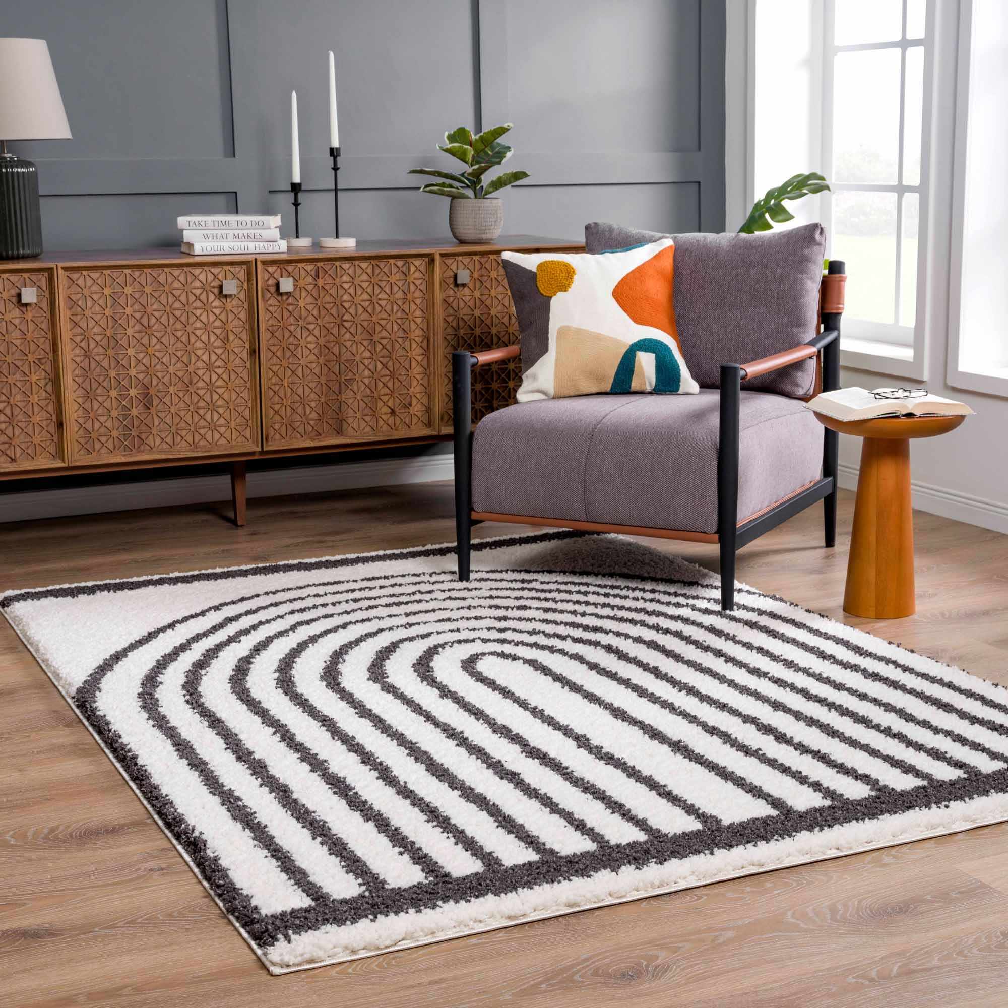 Bauer Plush Black Rainbow Rug - Clearance - Image 3