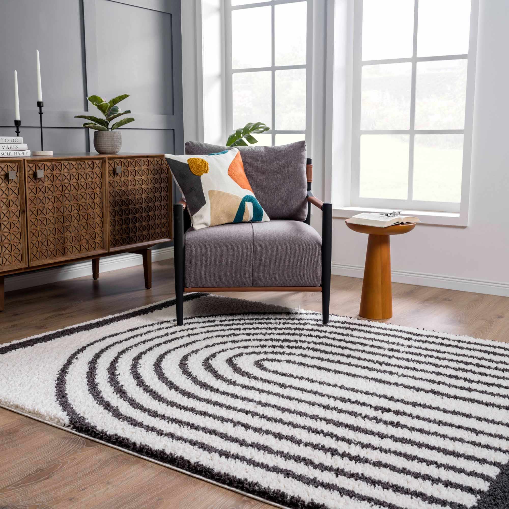 Bauer Plush Black Rainbow Rug - Clearance - Image 9