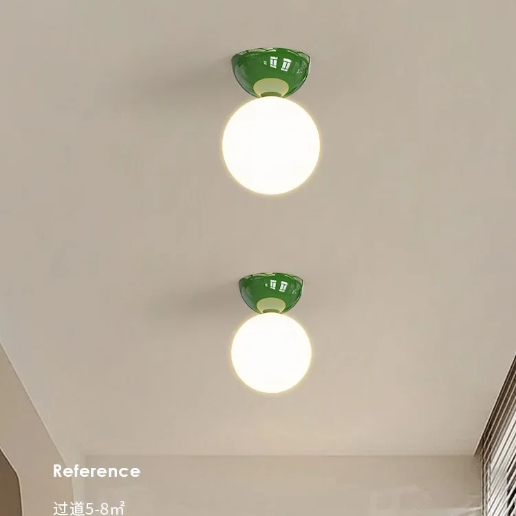 Bauhaus Dome Ceiling Light Cream Flush Mount Lamp for Hallway Balcony Entryway - Image 4
