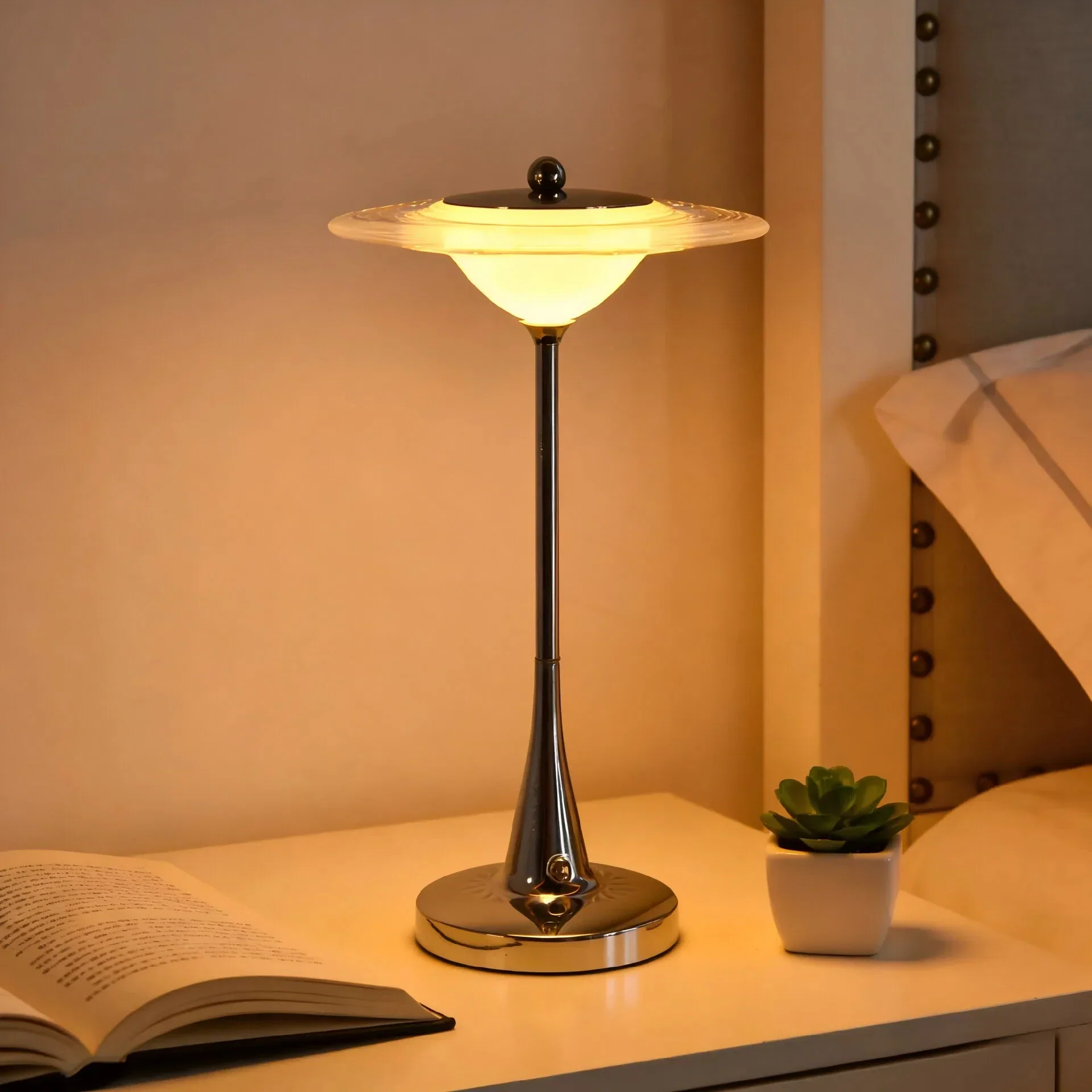 Bauhaus Style Rechargeable Table Lamp LED Mood Light for Bedroom Living Room Decor - Image 3