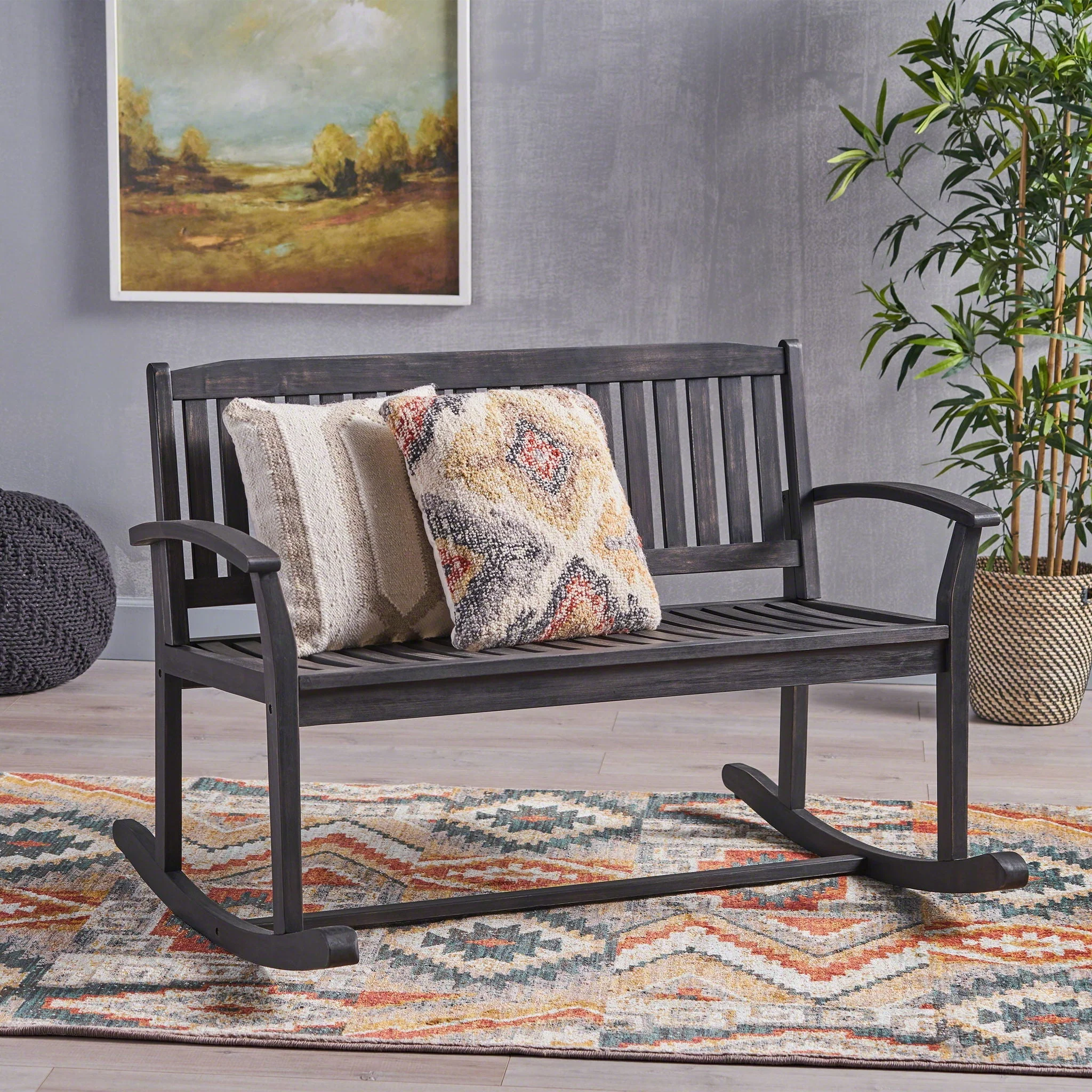 Baxter Rocking Loveseat - Dark Gray - Image 2