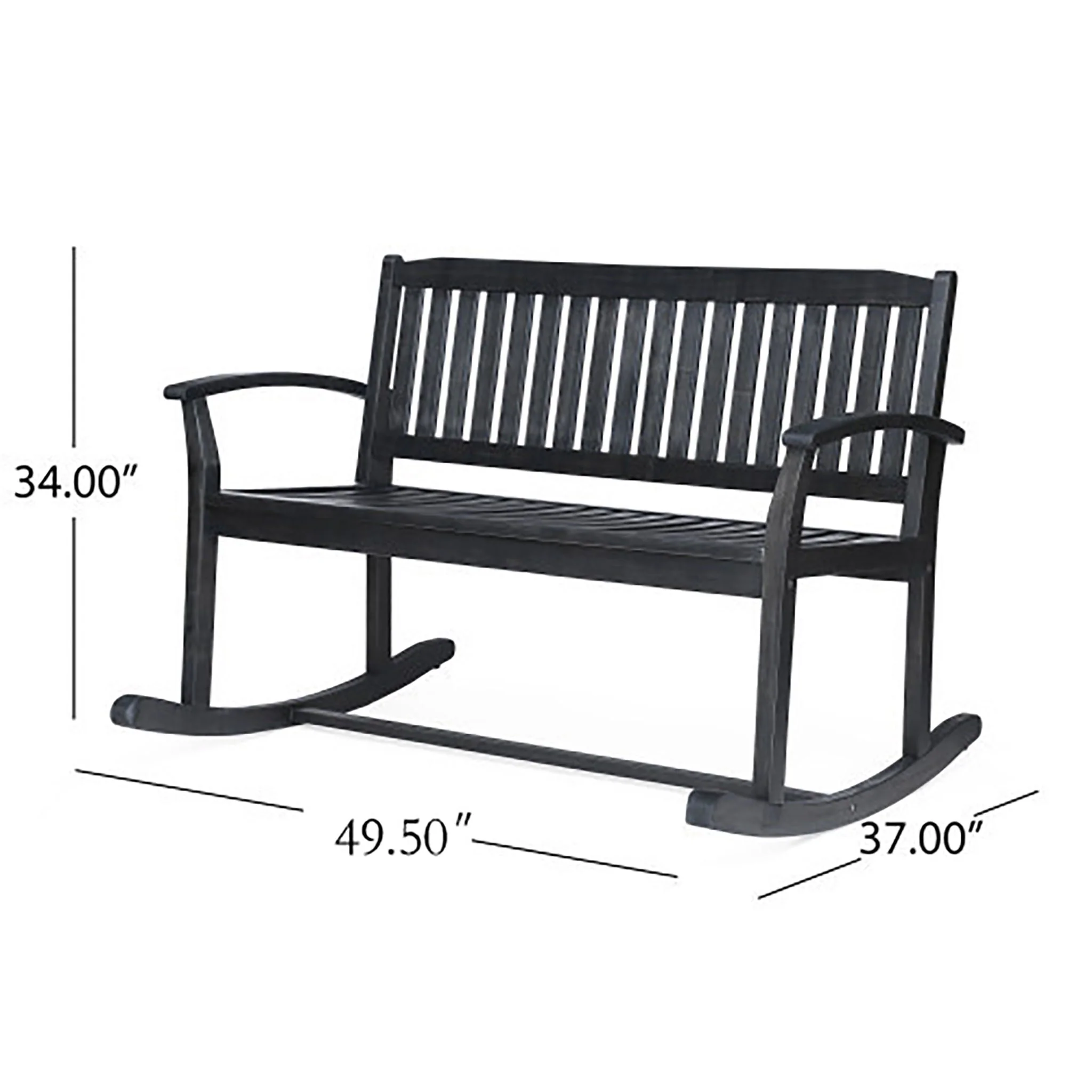 Baxter Rocking Loveseat - Dark Gray - Image 3