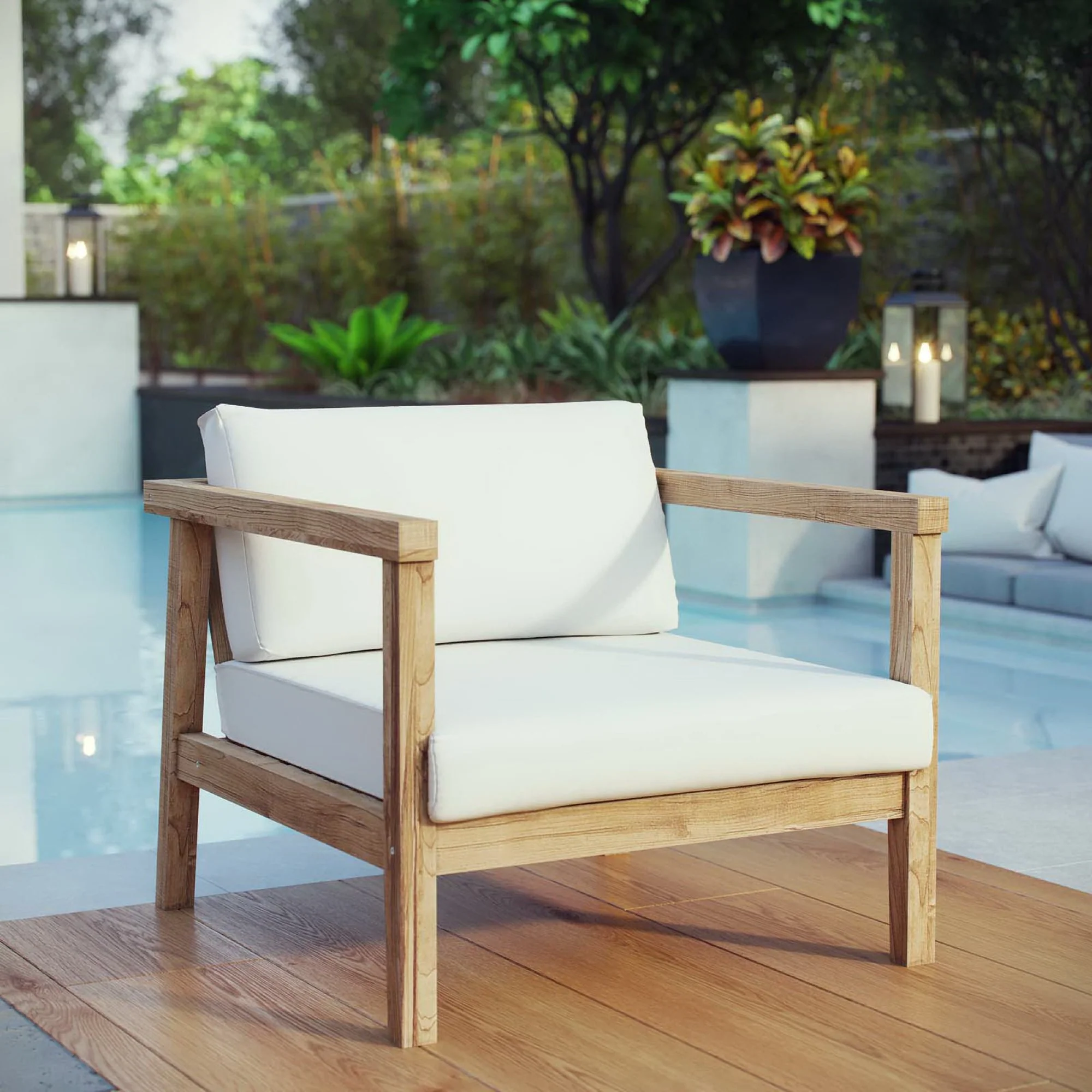Bayport Outdoor Patio Teak Armchair by Modway - Image 5
