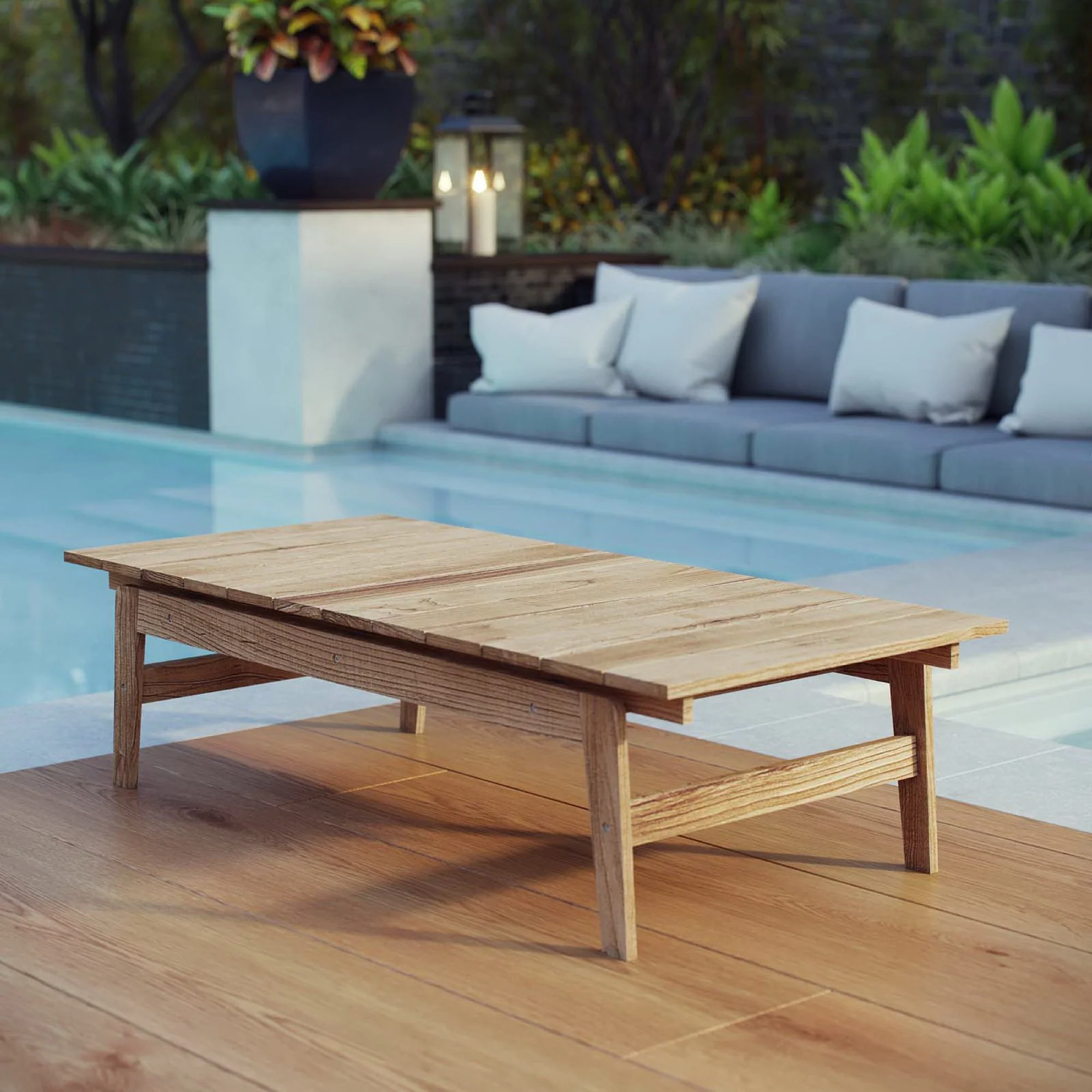 Bayport Outdoor Patio Teak Coffee Table by Modway - Image 4