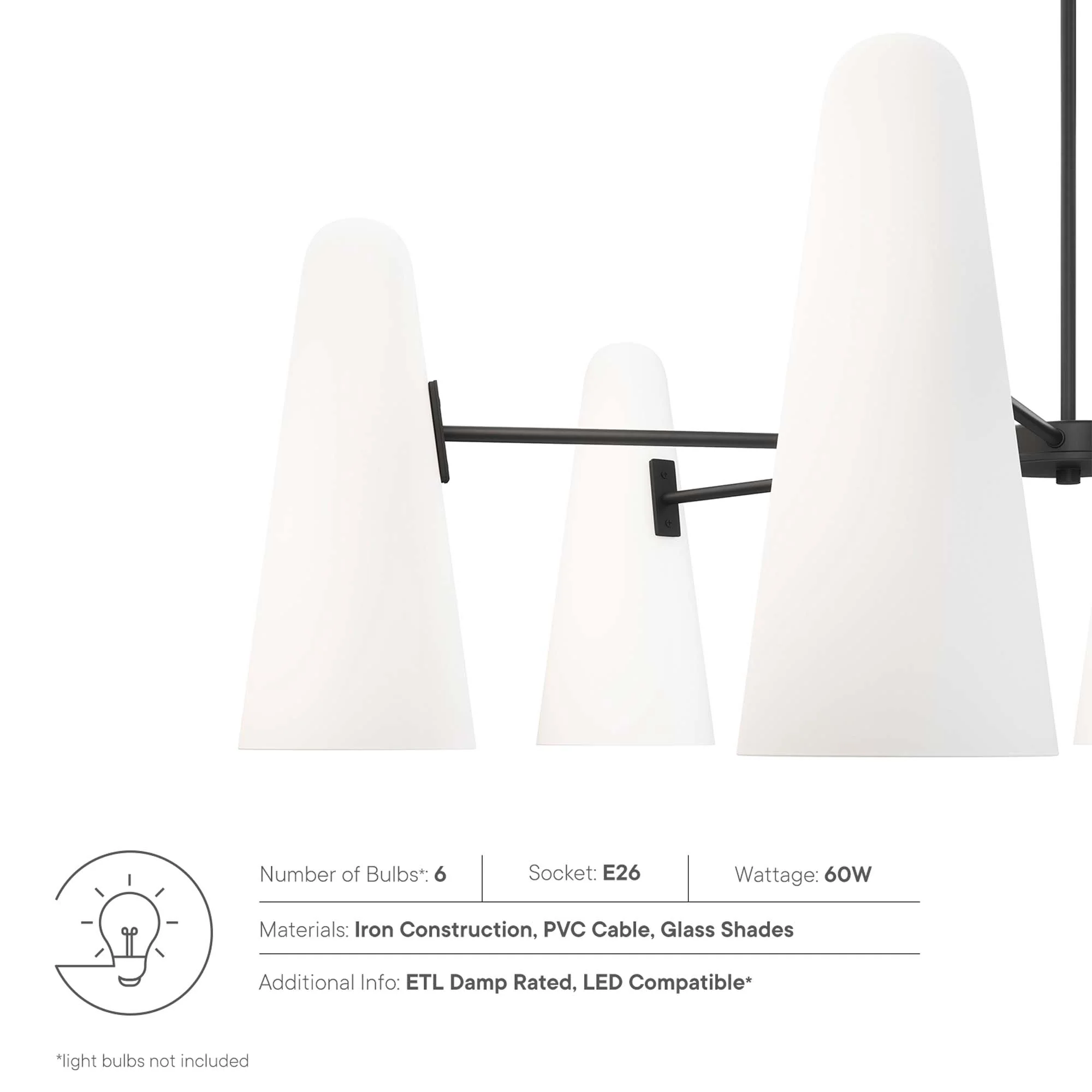 Beacon 6-Light Chandelier by Modway - Image 2