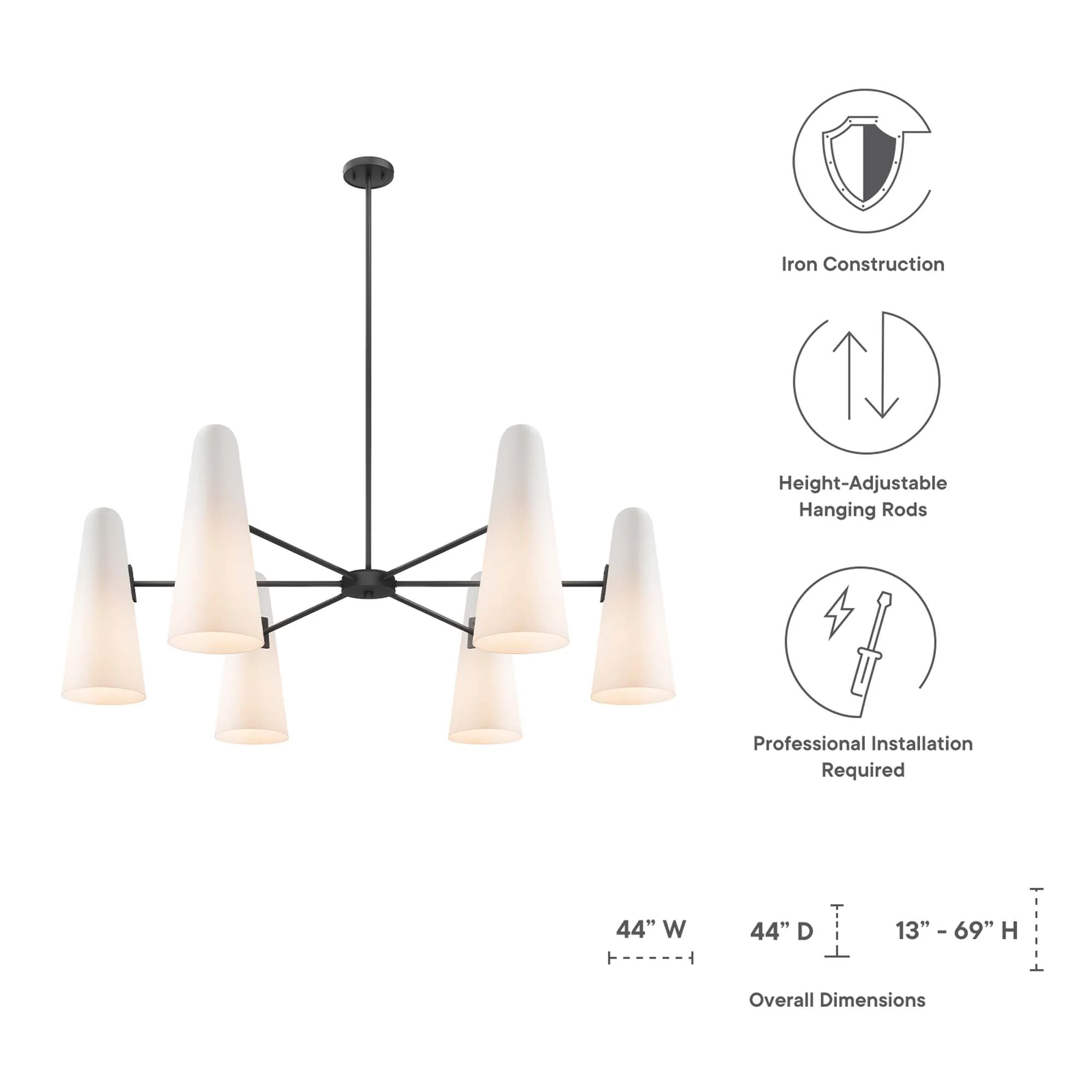 Beacon 6-Light Chandelier by Modway - Image 3