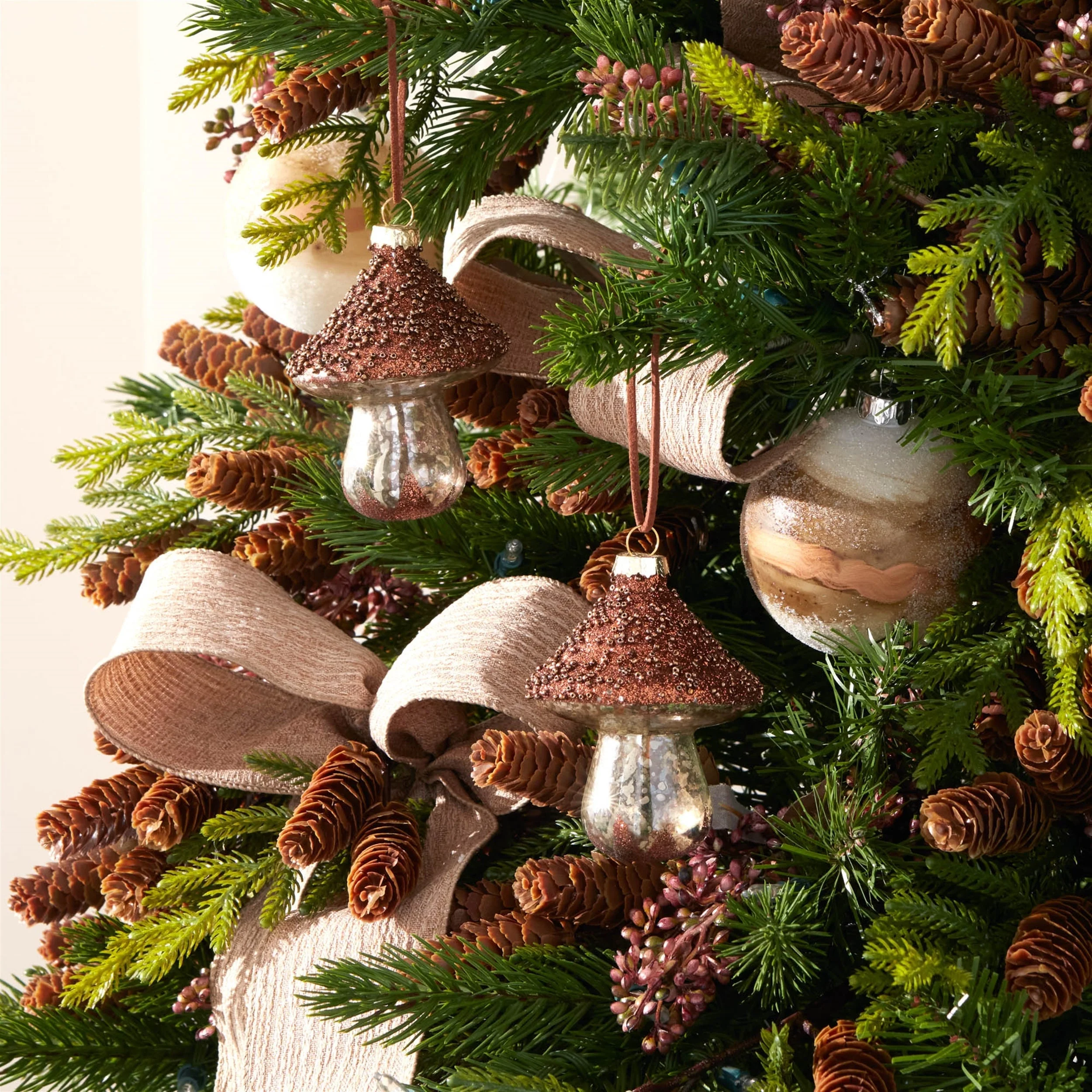 Beaded Glass Mushroom Ornament (Set of 6) - Image 2