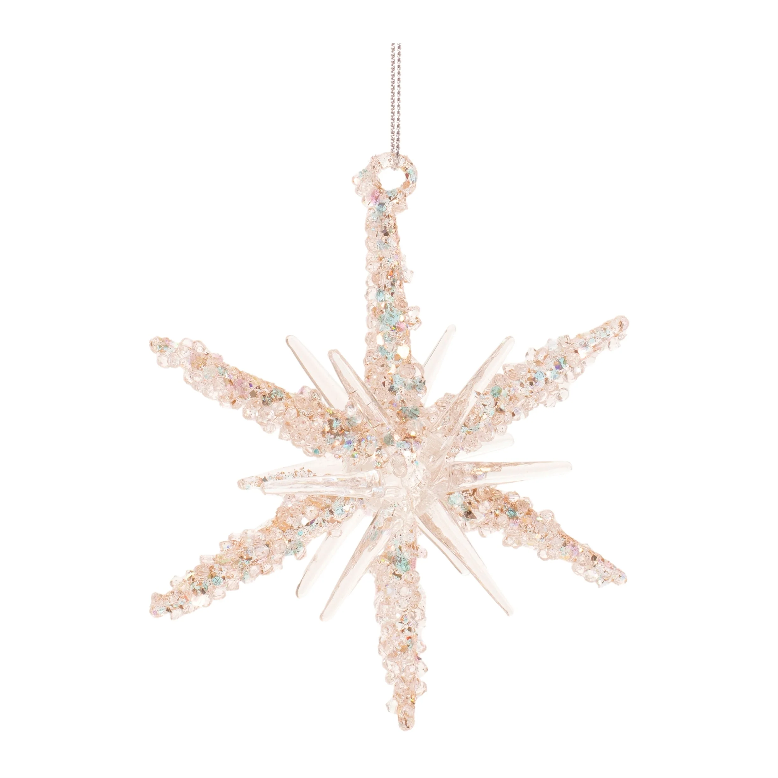 Beaded Glass Star Ornament (Set of 6)