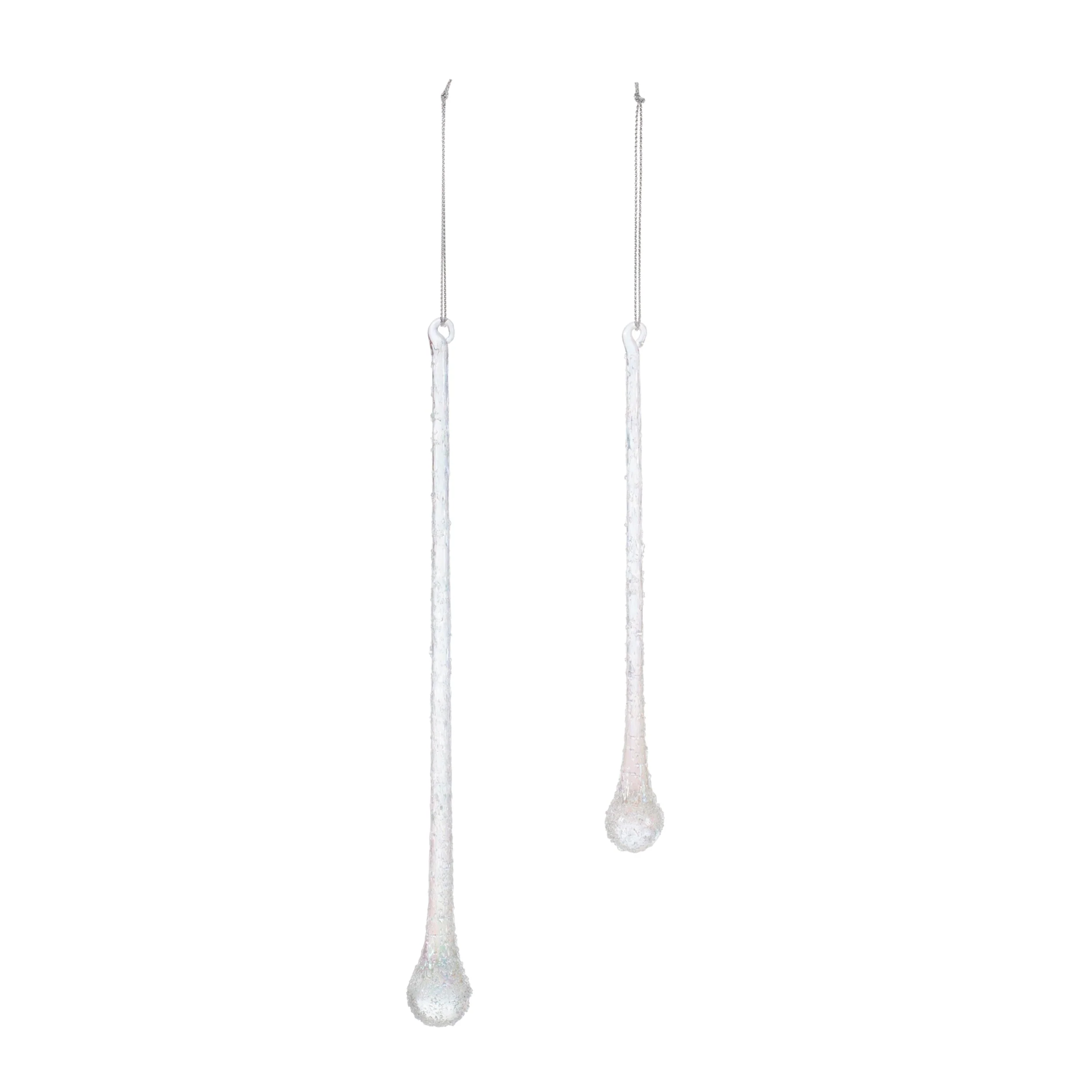 Beaded iridescent glass drop ornament (set of 12) - Image 2