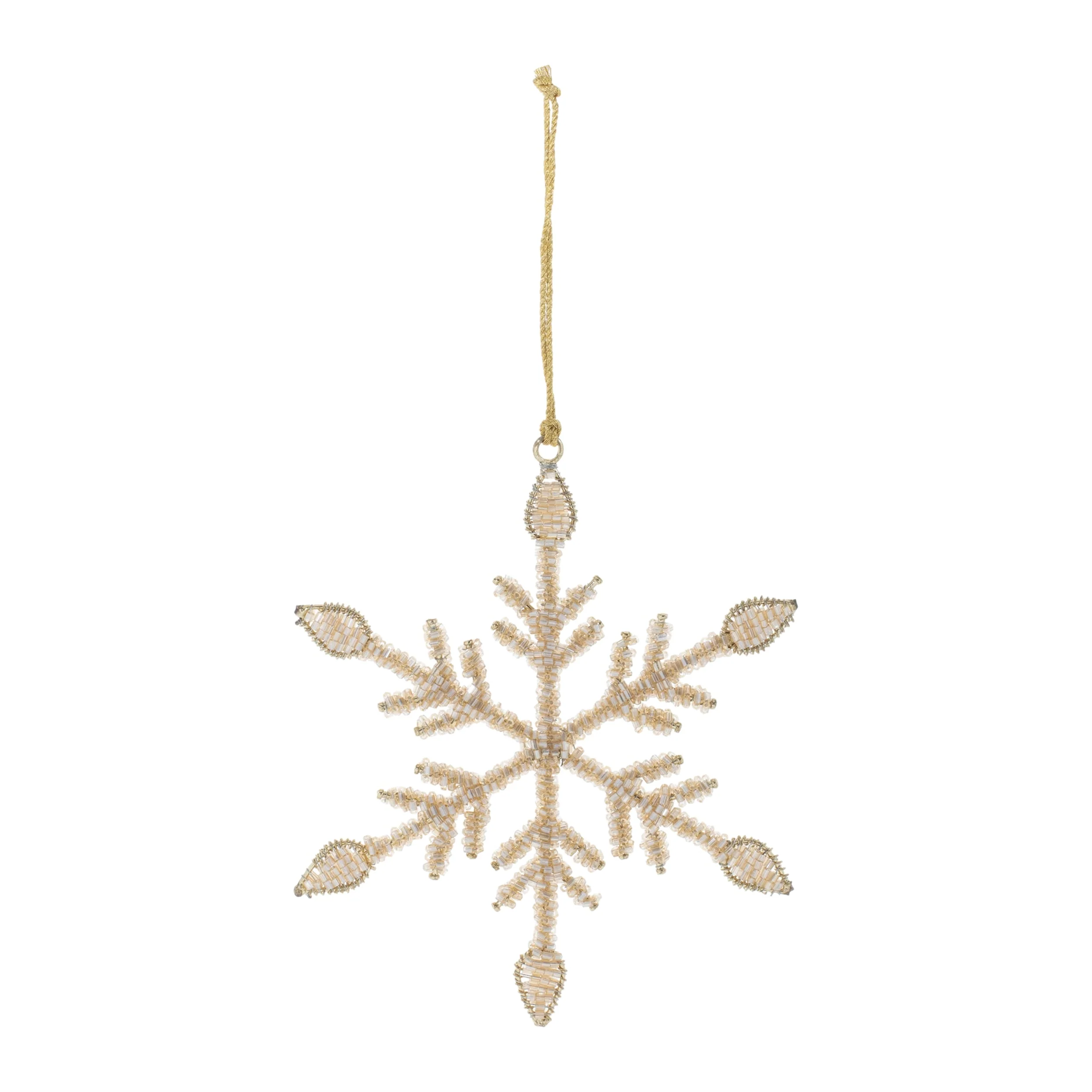 Beaded Metal Snowflake Ornament (Set of 12) - Image 2