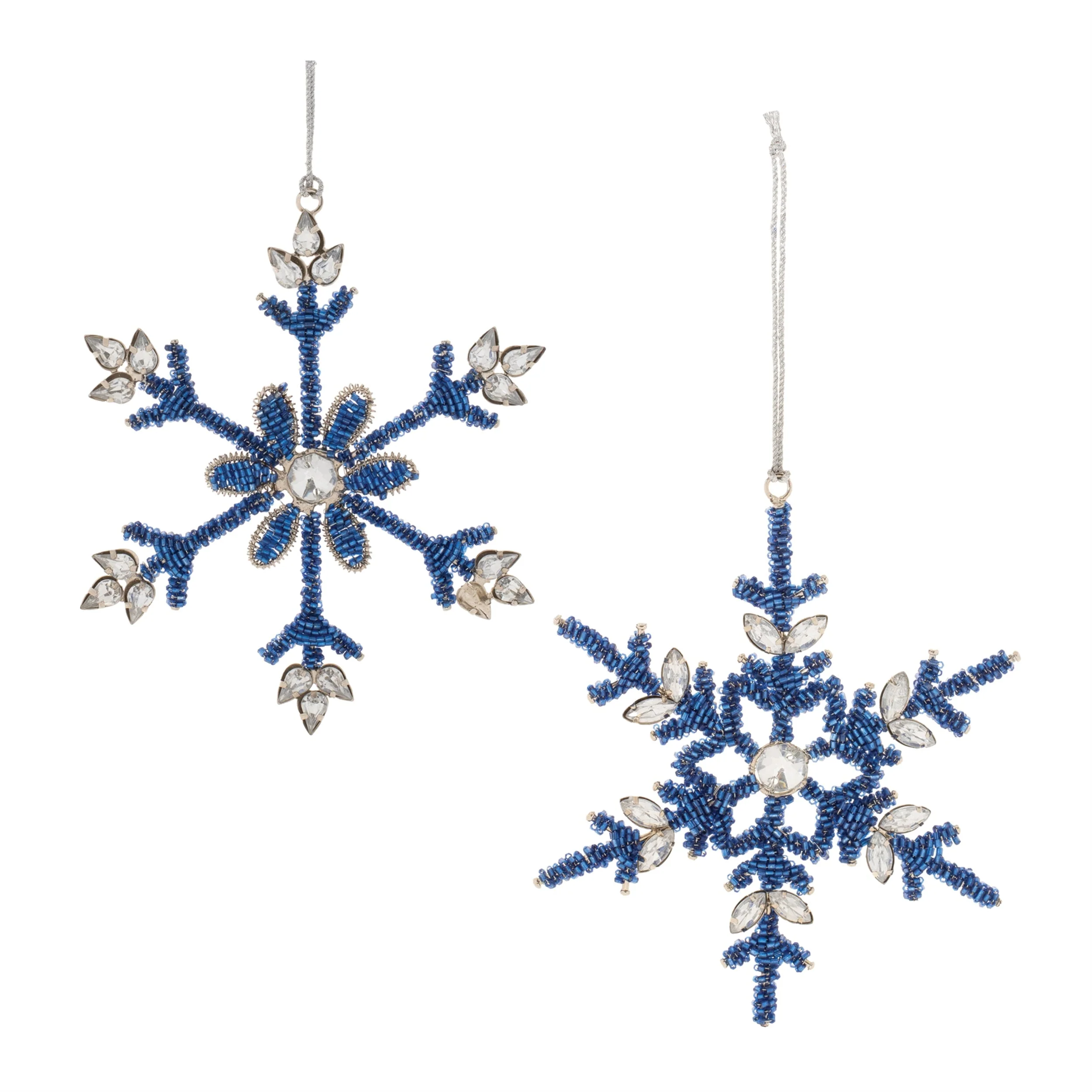 Beaded Metal Snowflake Ornament (Set of 12) - Image 3