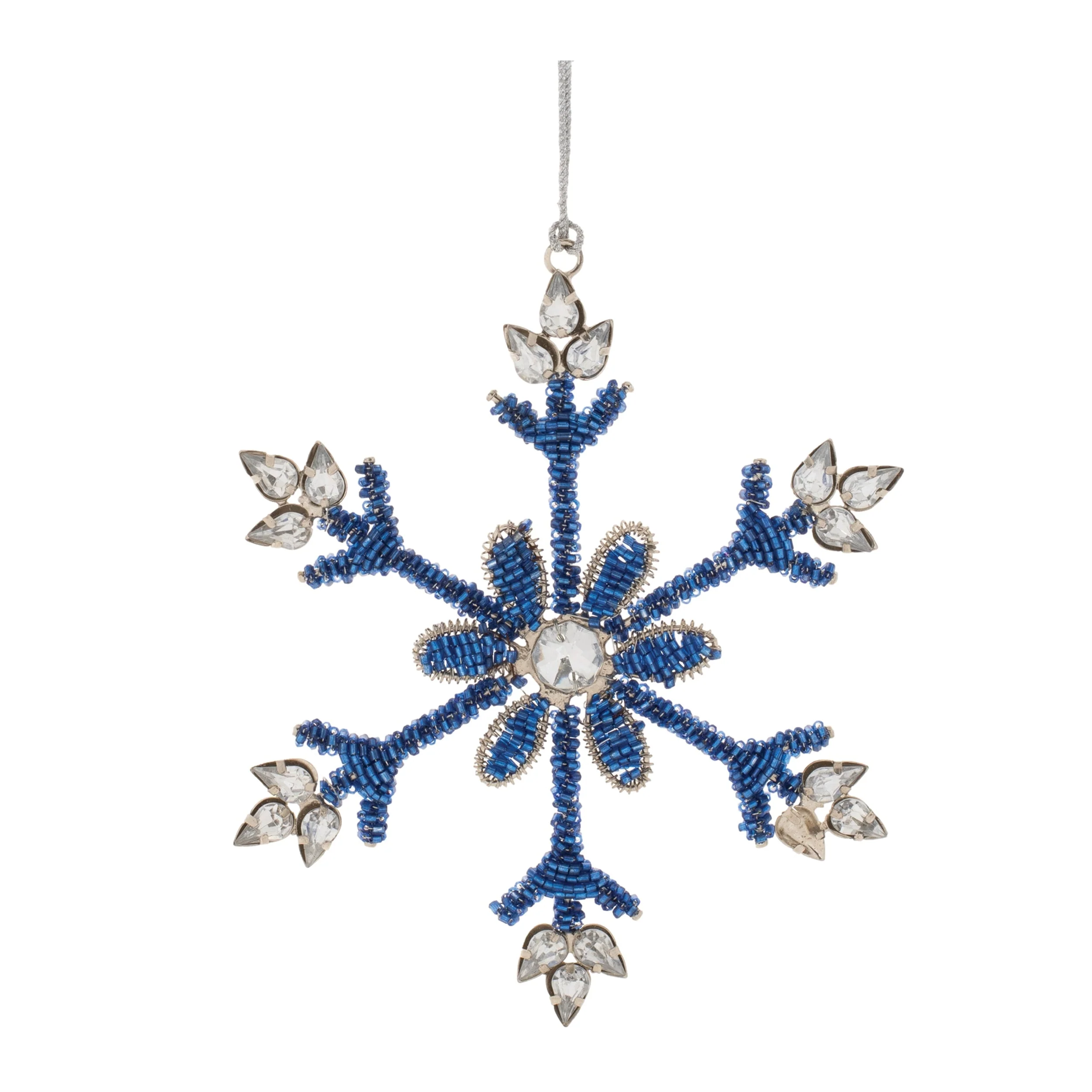 Beaded Metal Snowflake Ornament (Set of 12) - Image 6