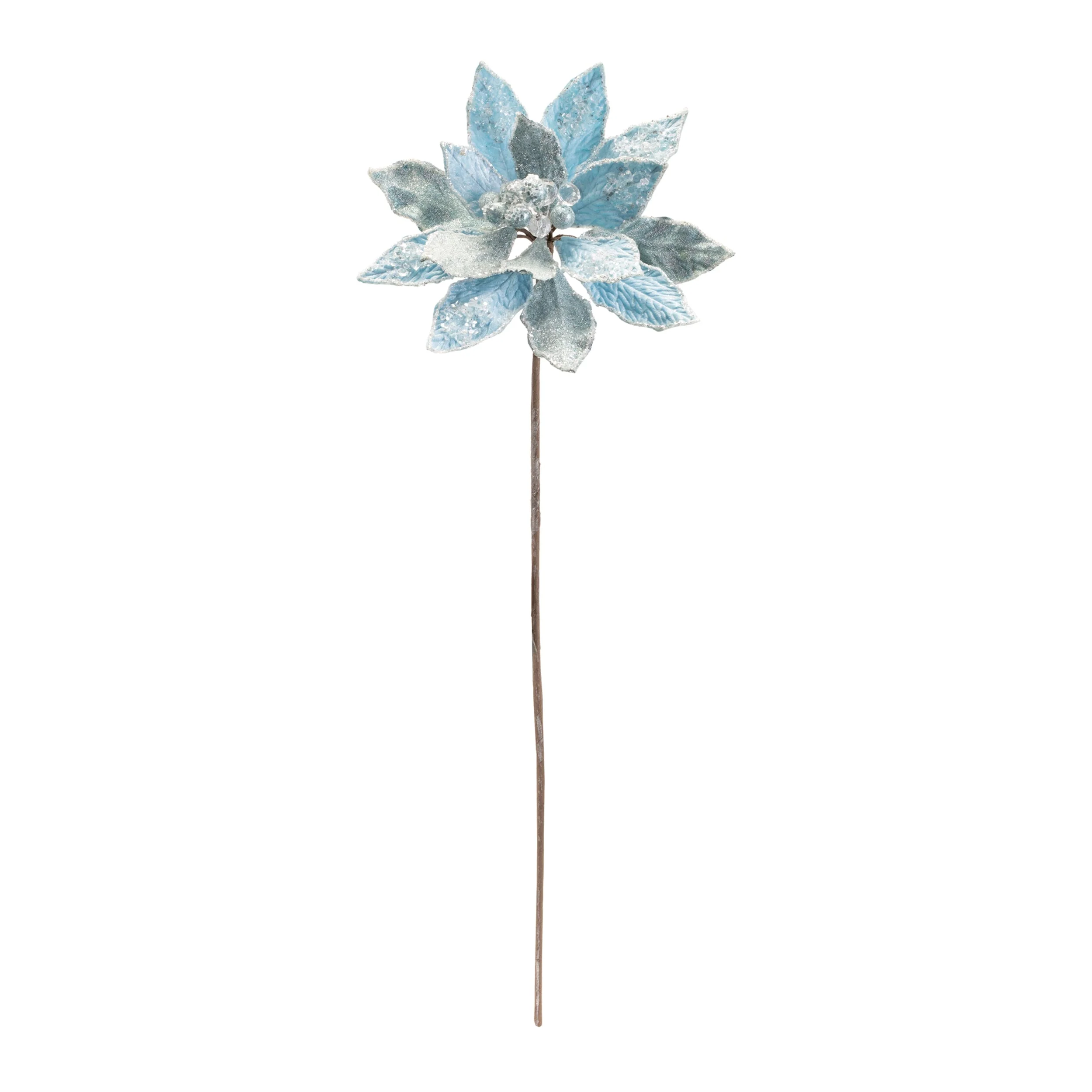Beaded Poinsettia Flower Stem (Set of 6) - Image 2