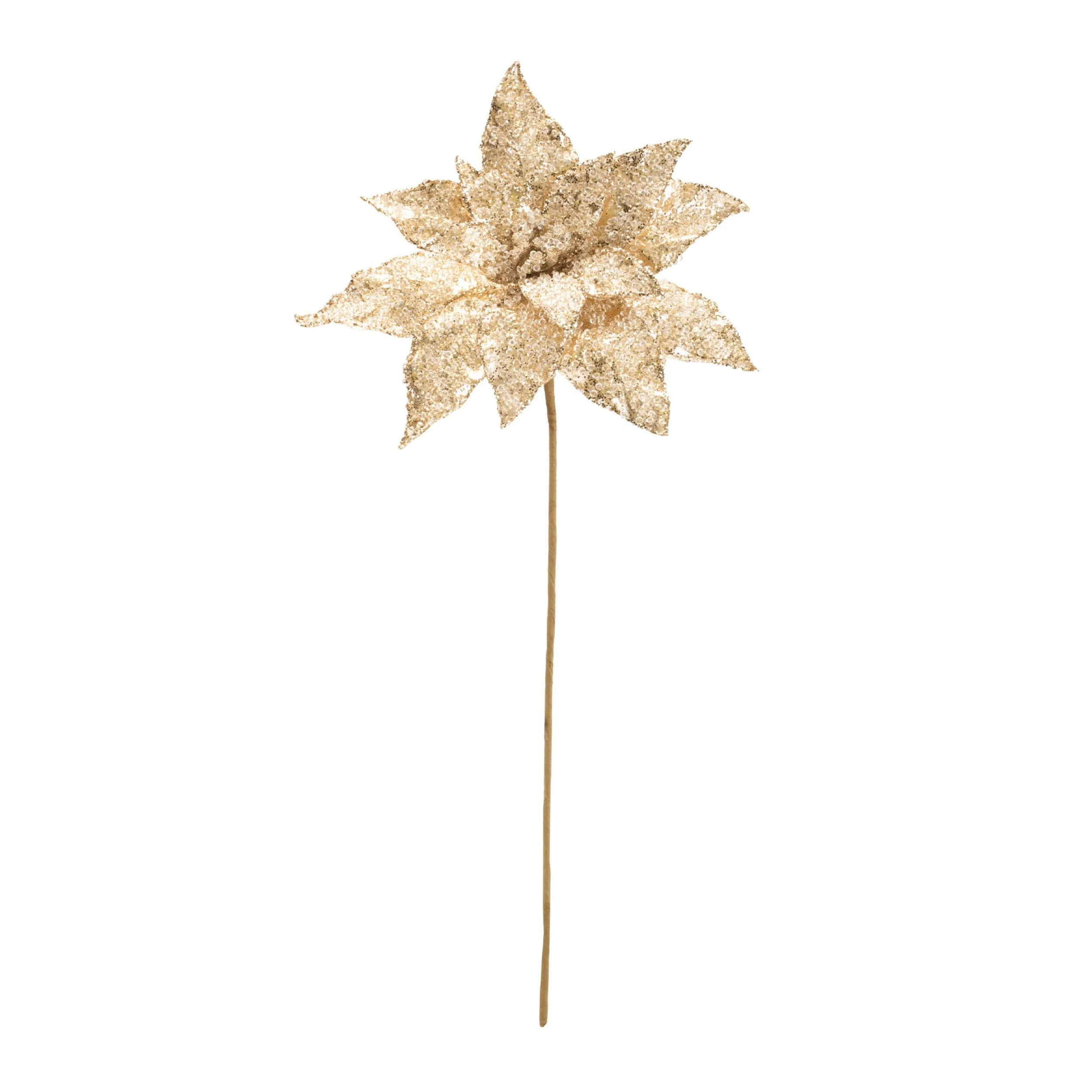 Beaded Poinsettia Flower Stem (Set of 6) - Image 4