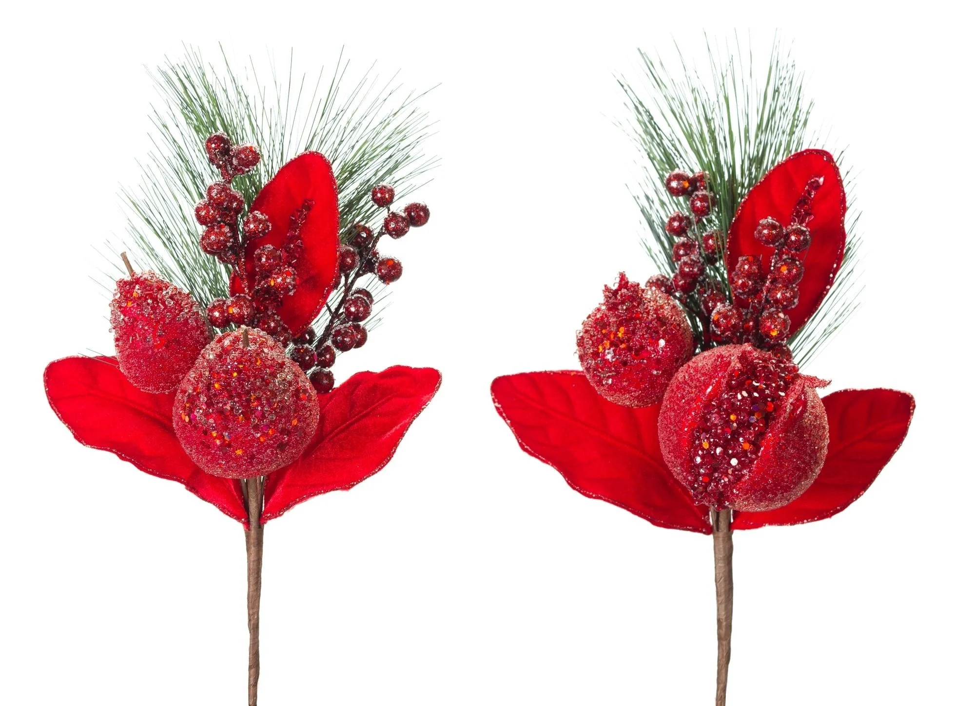 Beaded Pomegranate and Pear Pine Pick (Set of 8) - Image 2