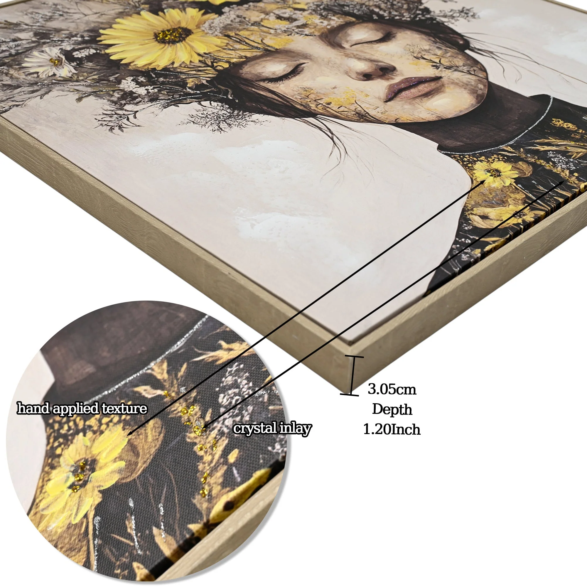 Beauty Posters Beauty lady Wall Art Gold and White Floral Canvas Artwork for Living Room Modern Photo Prints for Home 24x24 Inch Bedroom Pictures Wall Decor - Image 4