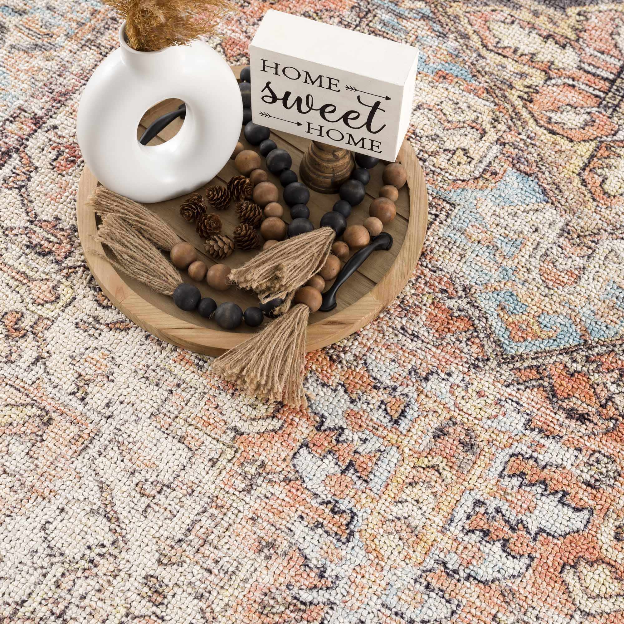 Beck Peach Washable Area Rug - Clearance - Image 15