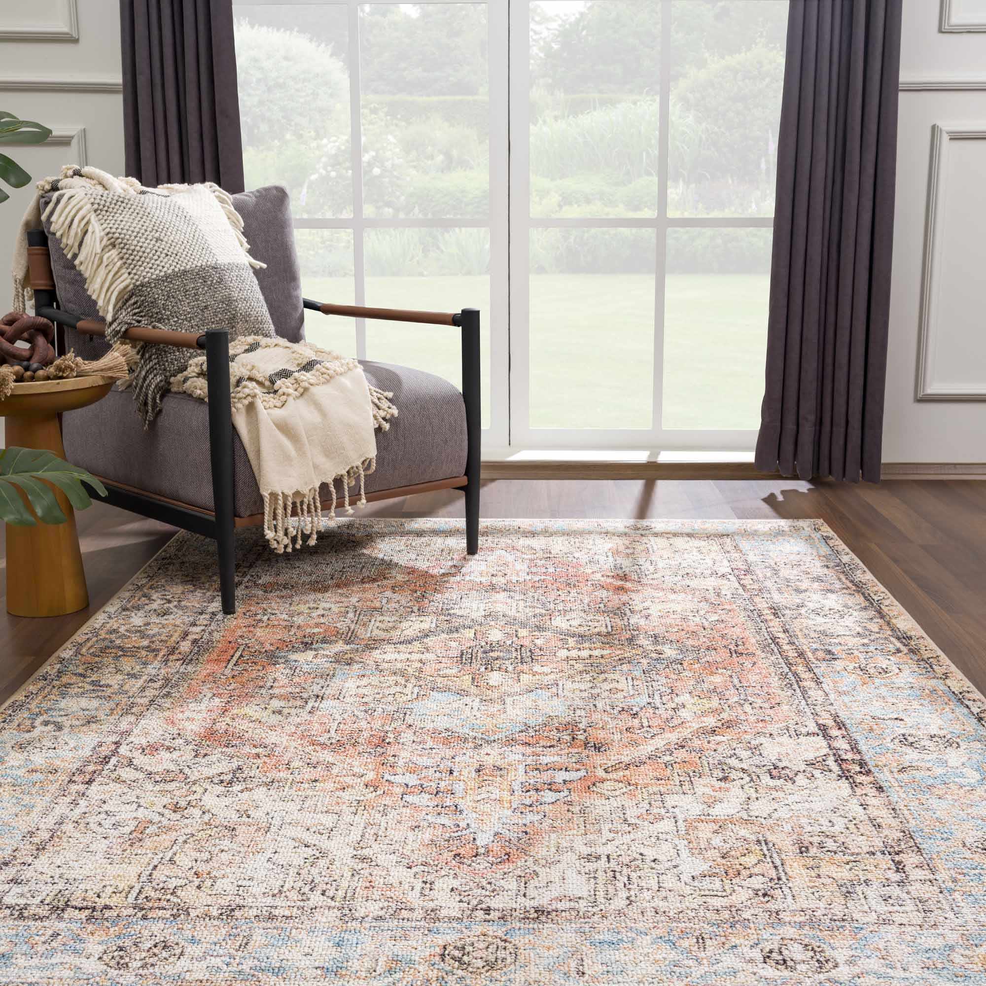 Beck Peach Washable Area Rug - Clearance - Image 17