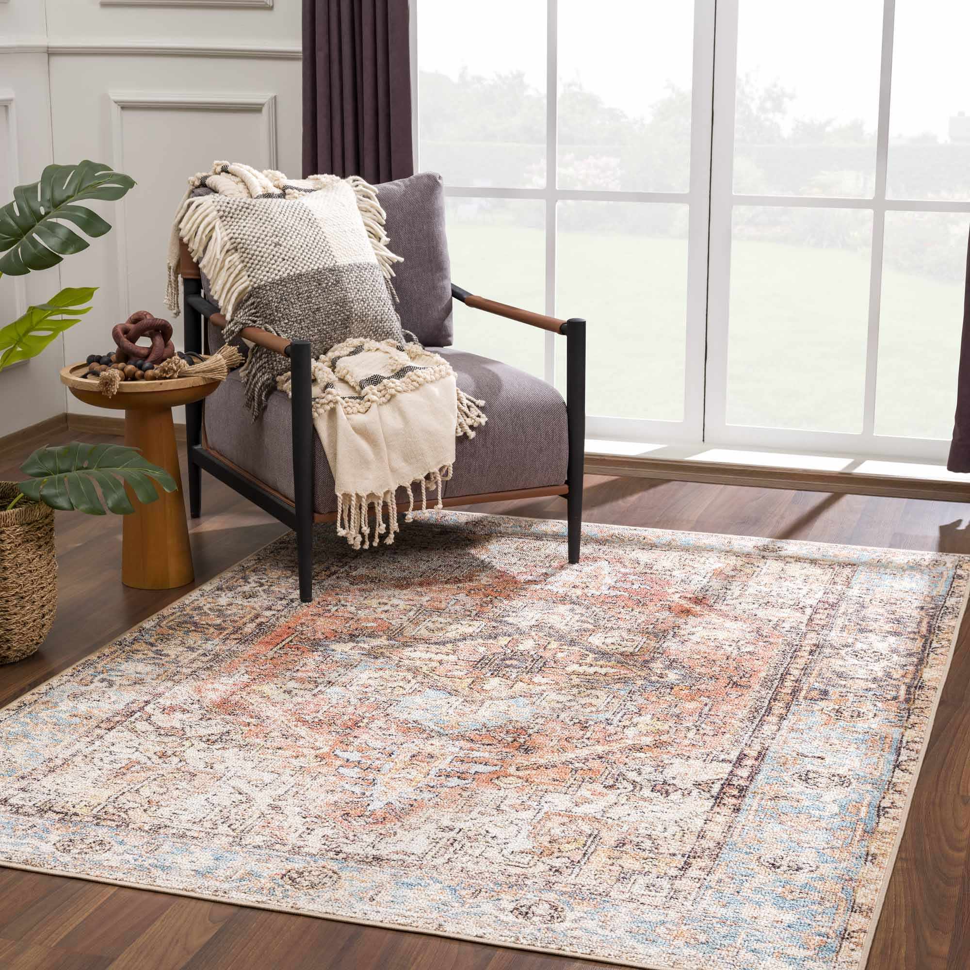 Beck Peach Washable Area Rug - Clearance - Image 5