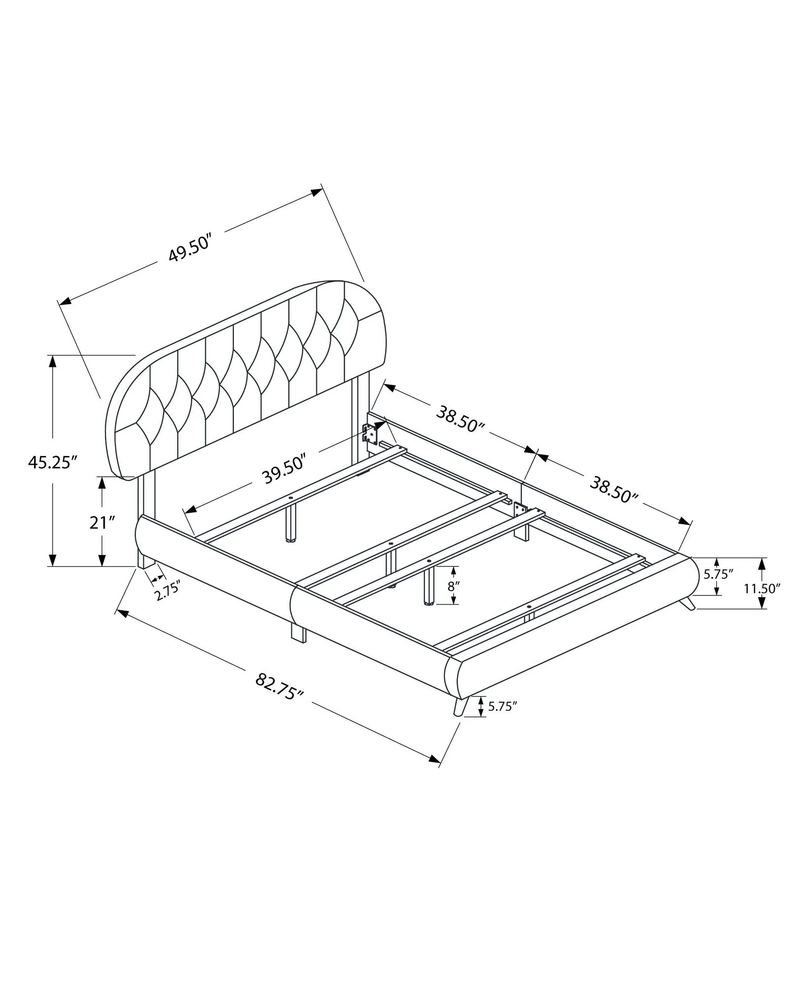 Bed Upholstered Look - Image 2