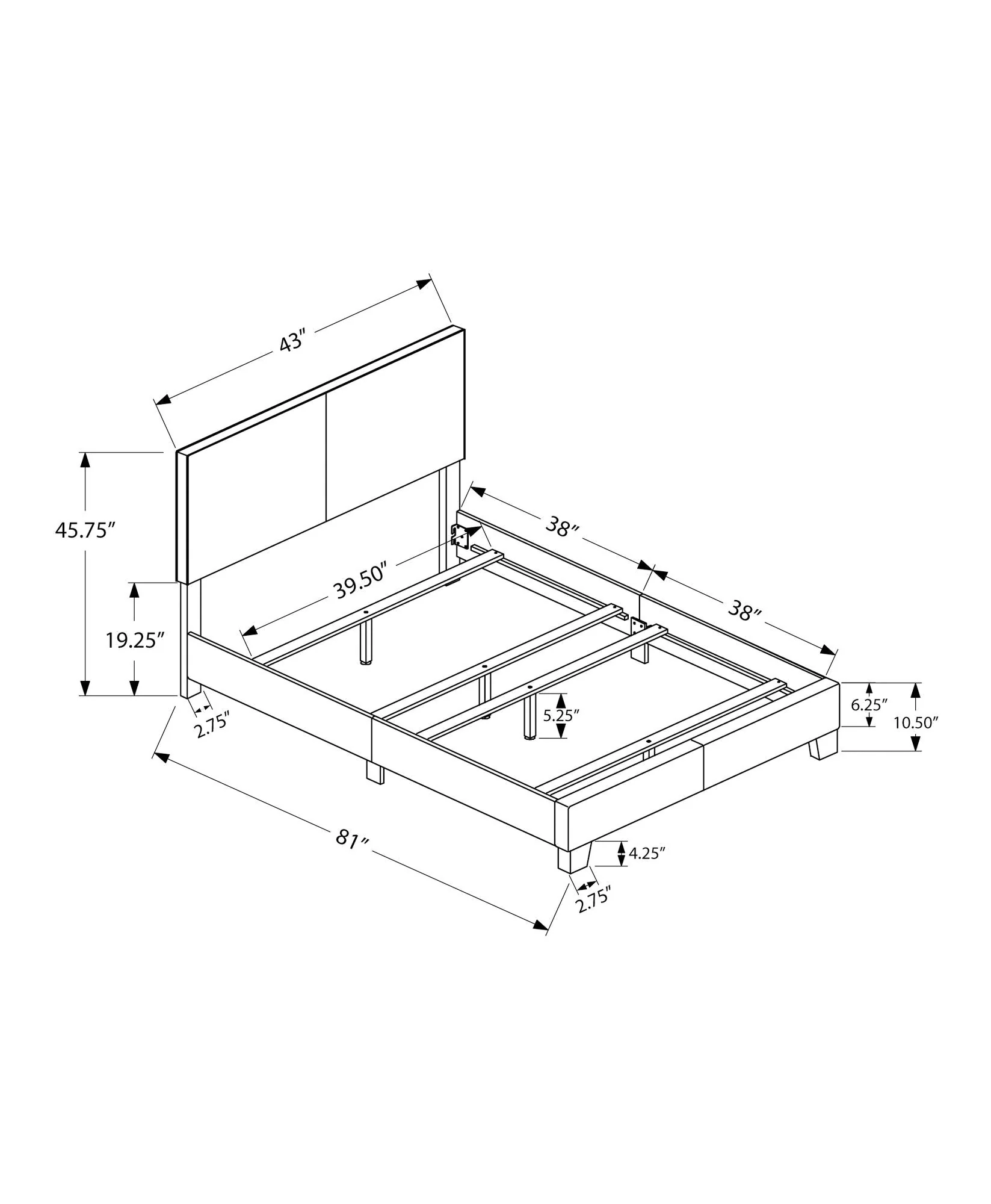 Bed, Upholstered, Transitional - Image 13