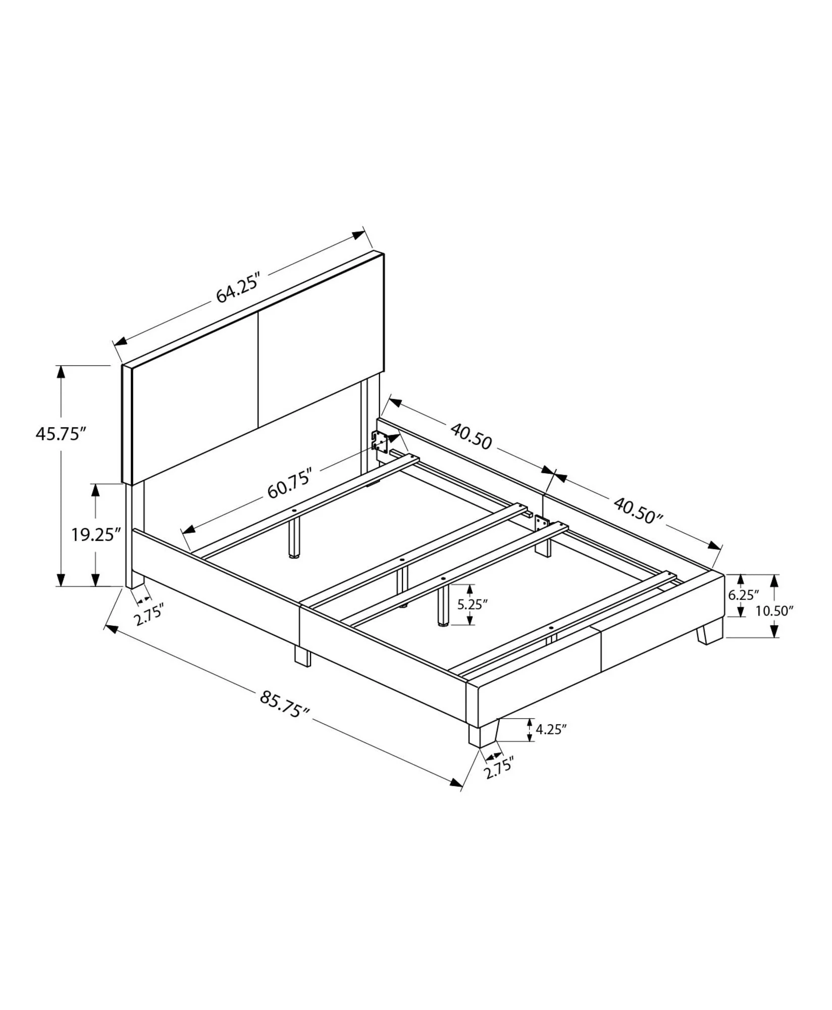 Bed, Upholstered, Transitional - Image 20