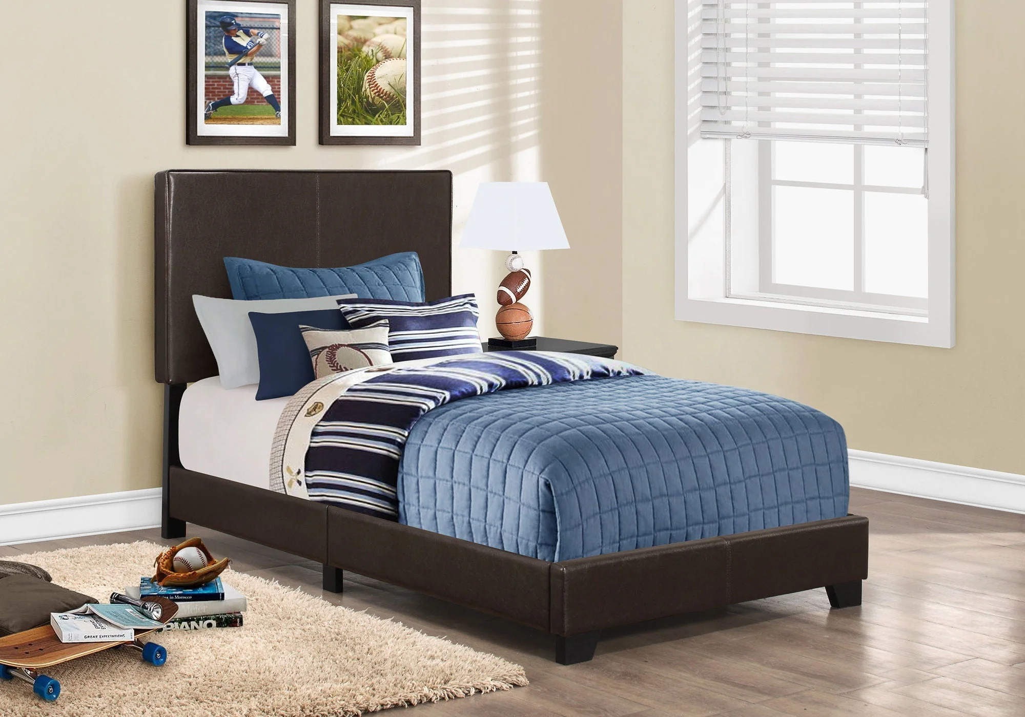 Bed, Upholstered, Transitional - Image 3