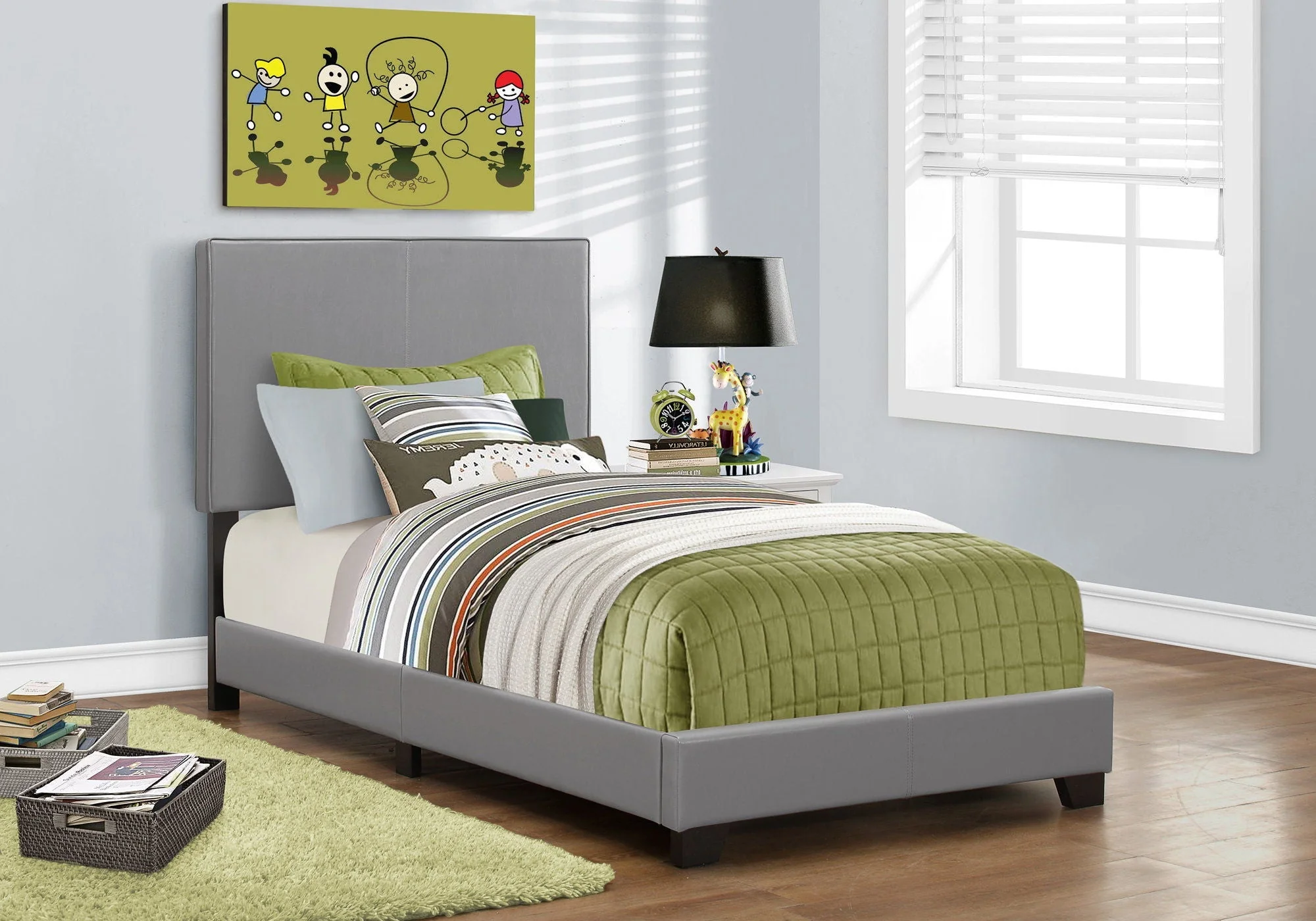 Bed, Upholstered, Transitional - Image 4