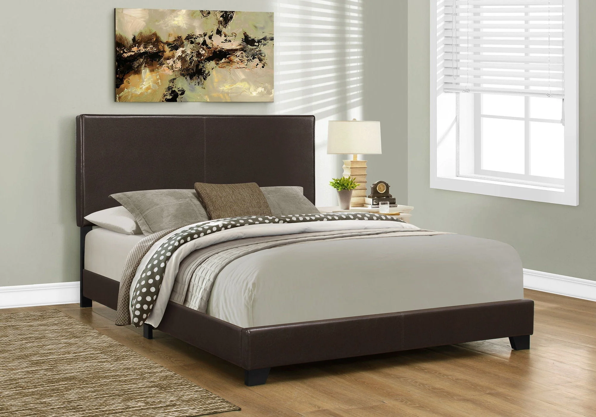 Bed, Upholstered, Transitional - Image 6