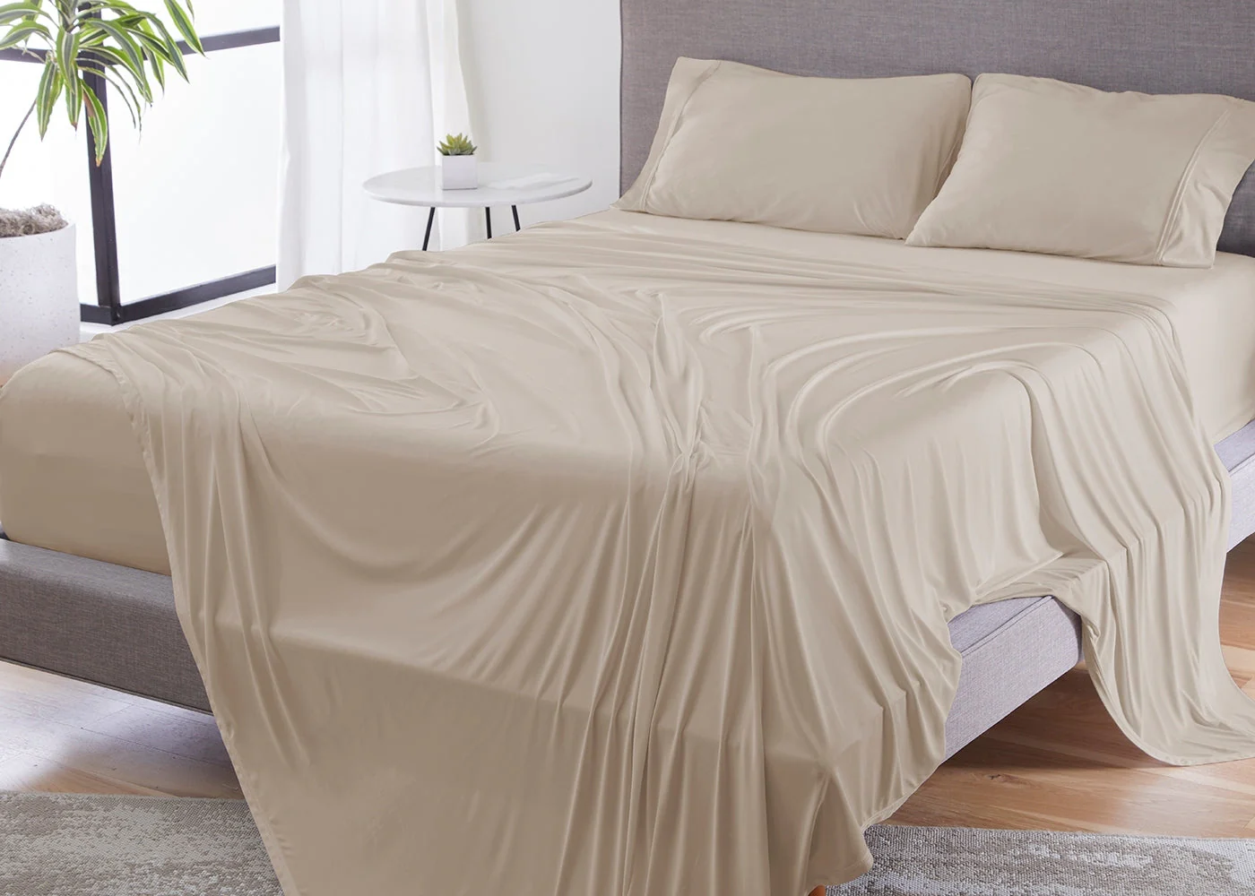 BedGear Dri-Tec King Pillowcase Set, Beige - Image 3
