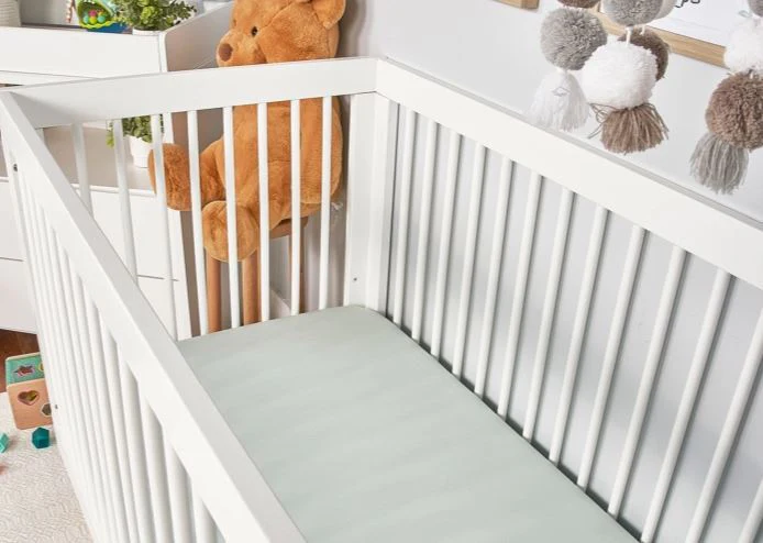 BedGear Hyper-Linen Crib Sheet, Light Green - Image 3