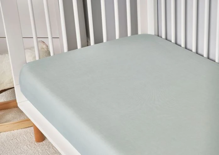 BedGear Hyper-Linen Crib Sheet, Light Green - Image 4