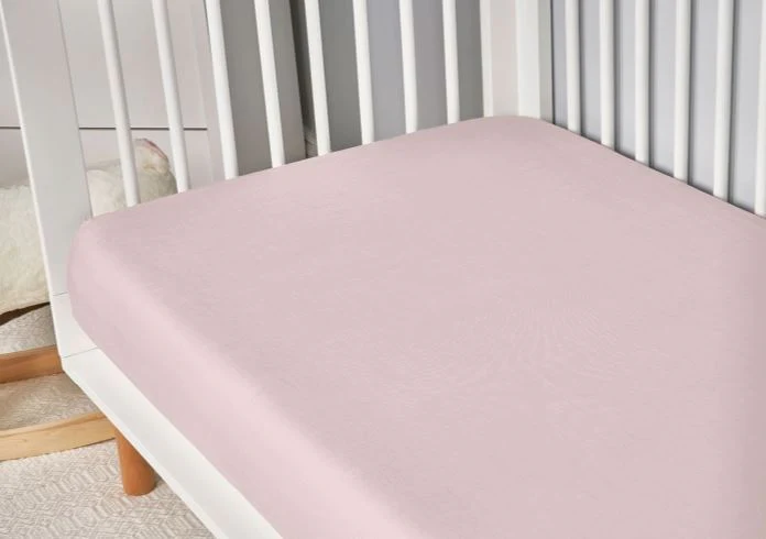 BedGear Hyper-Linen Crib Sheet, Light Pink - Image 5
