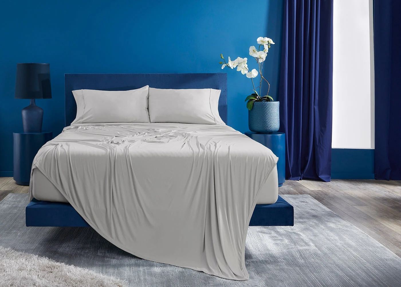 BedGear Vertex Sheet Set, Light Grey, Split King / Split Cal King