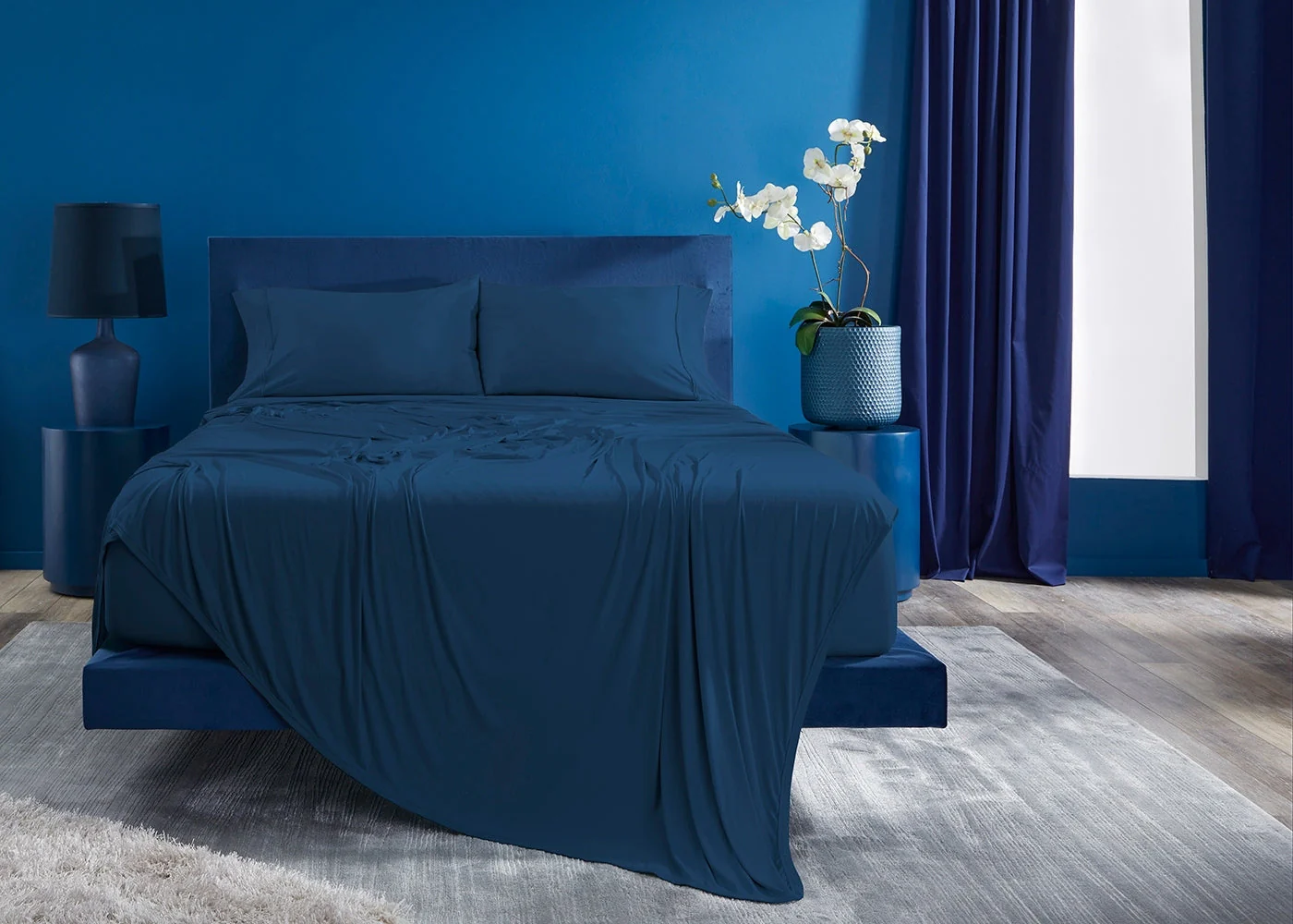 Bedgear Vertex Split Cal King Sheet Set, Navy - Image 3