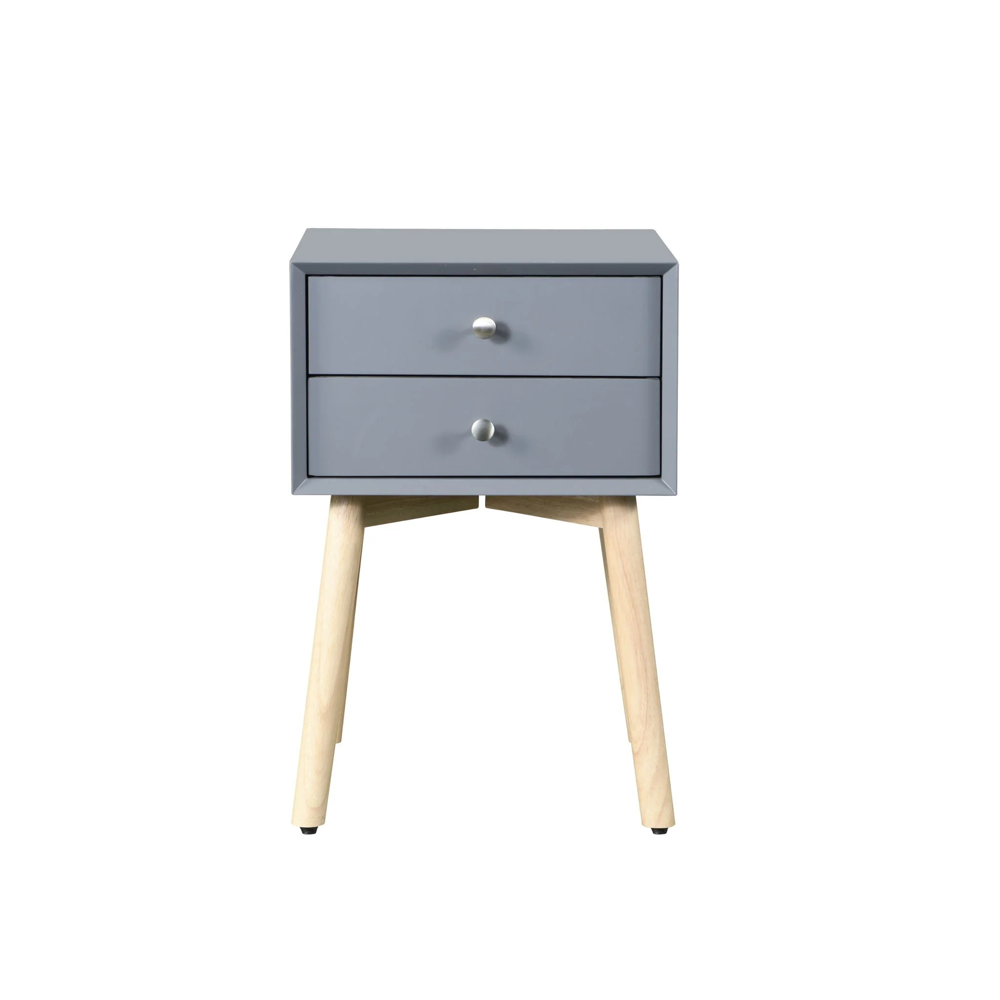 Bedside Table With 2 Drawers Mid-Century Modern Storage Cabinet For Bedroom - Image 9