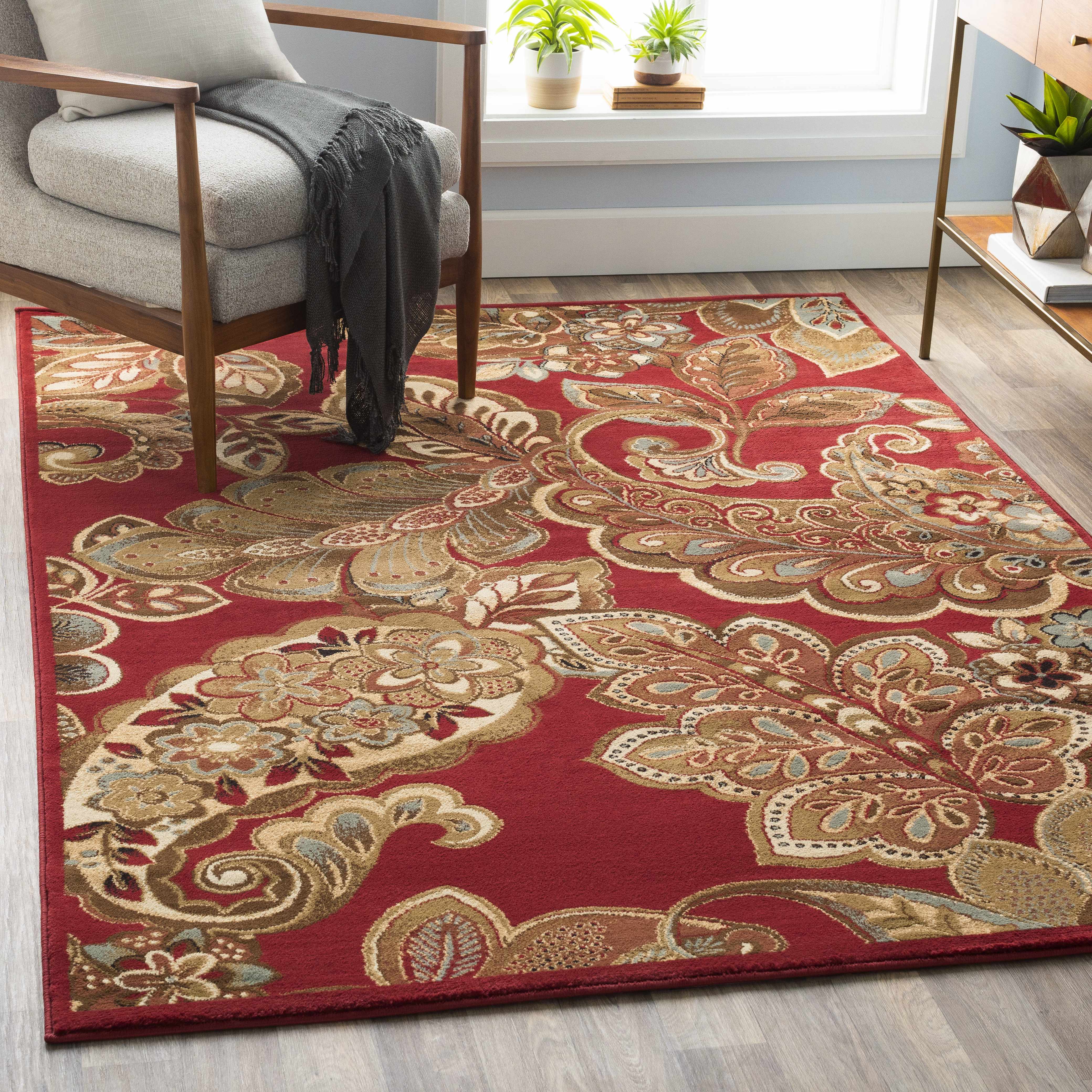 Beedeville Red Floral Rug - Image 2