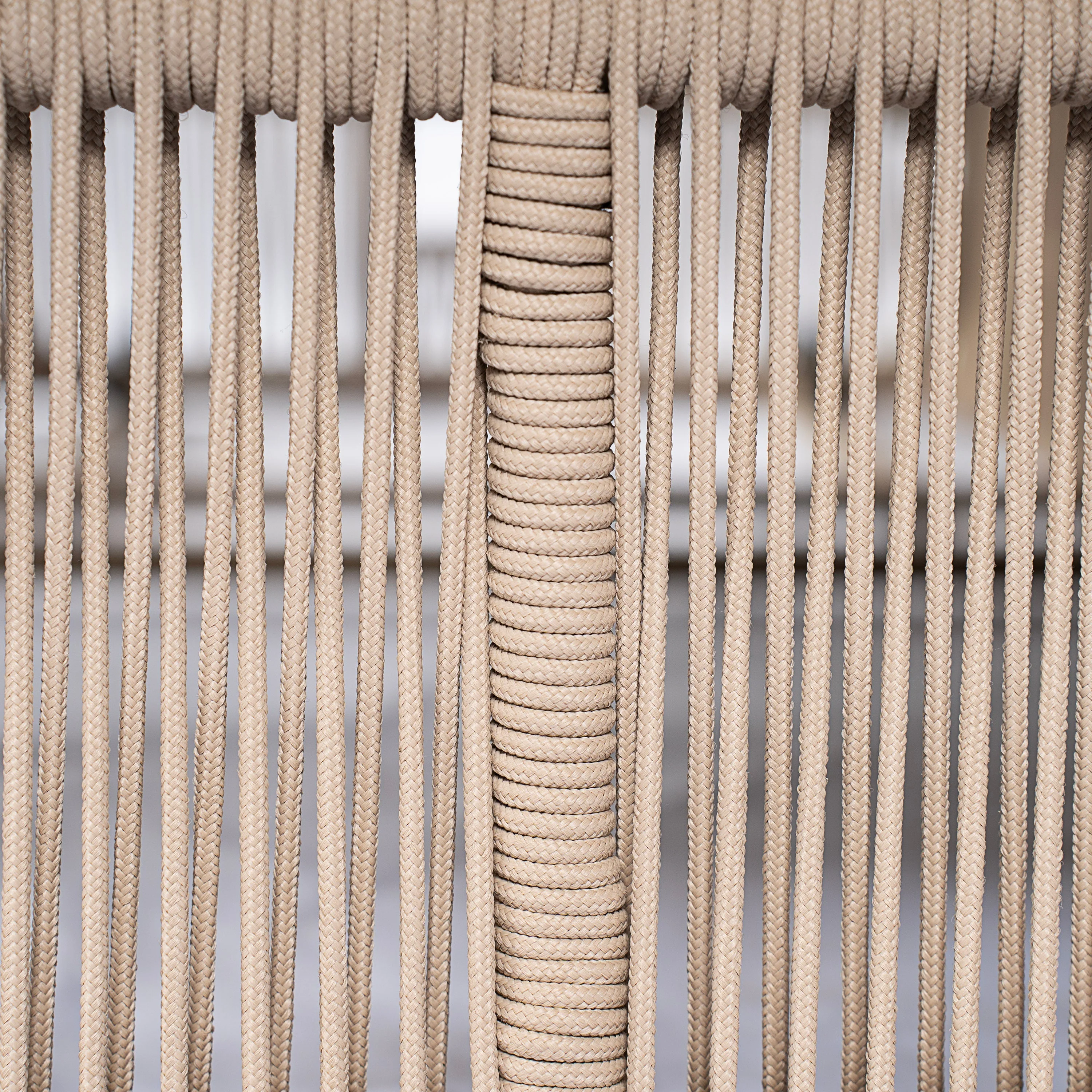 Beige and White Adjustable Sunlounge with Woven Rope Base - Image 21