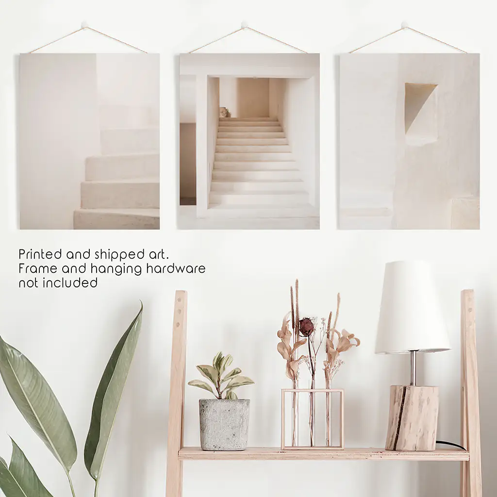Beige Architectural Wall Art Prints. Light Tones Stairways - Image 10