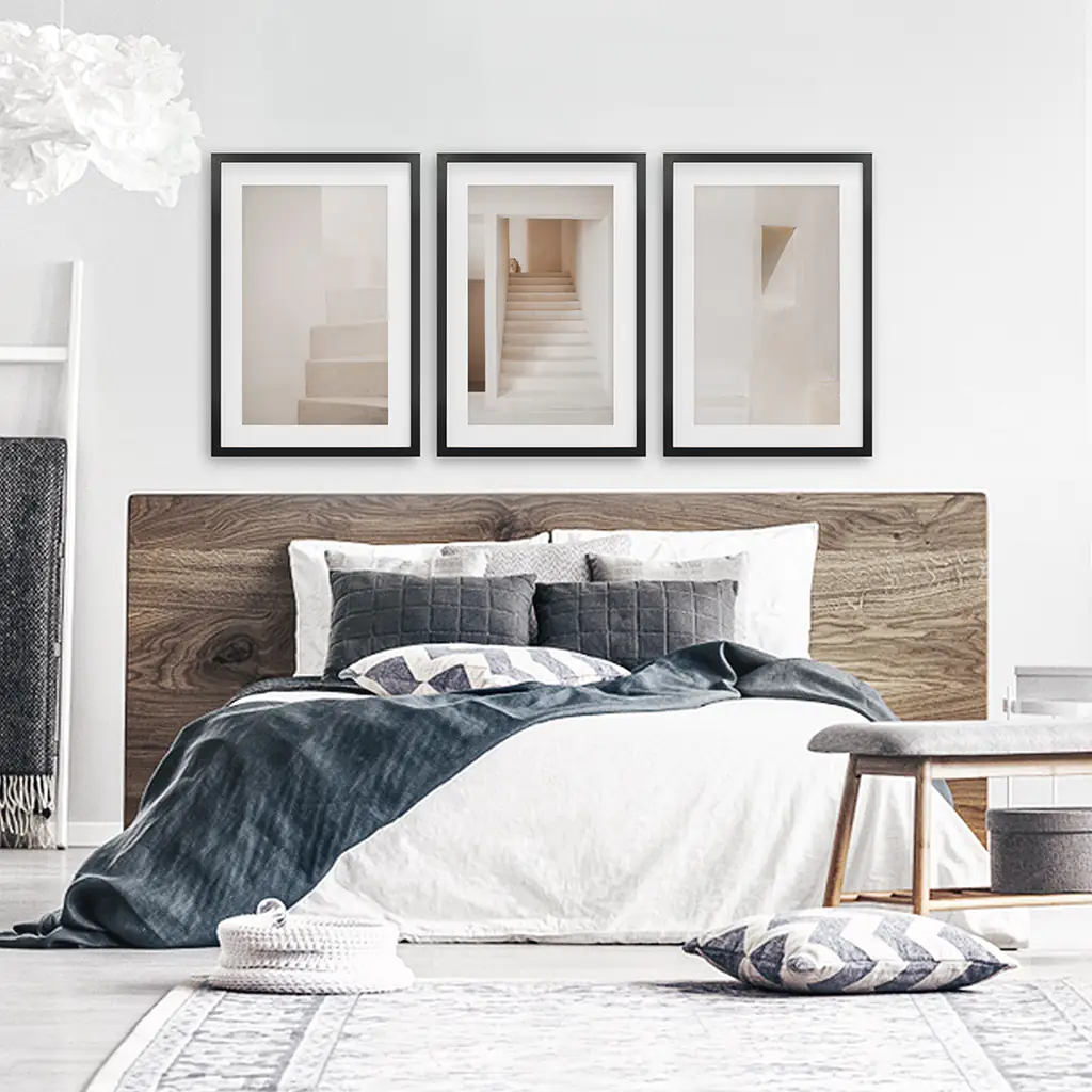 Beige Architectural Wall Art Prints. Light Tones Stairways - Image 6