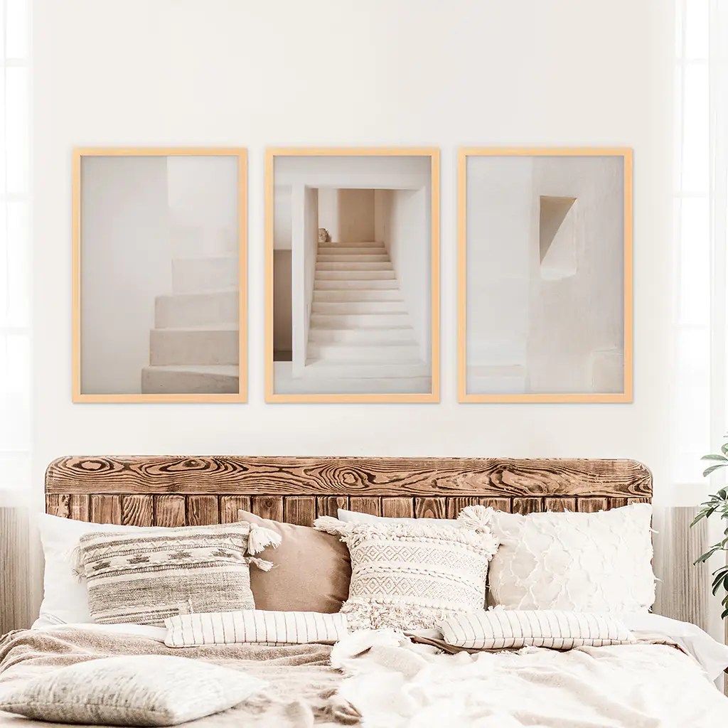 Beige Architectural Wall Art Prints. Light Tones Stairways - Image 7