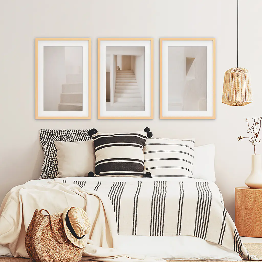 Beige Architectural Wall Art Prints. Light Tones Stairways - Image 8