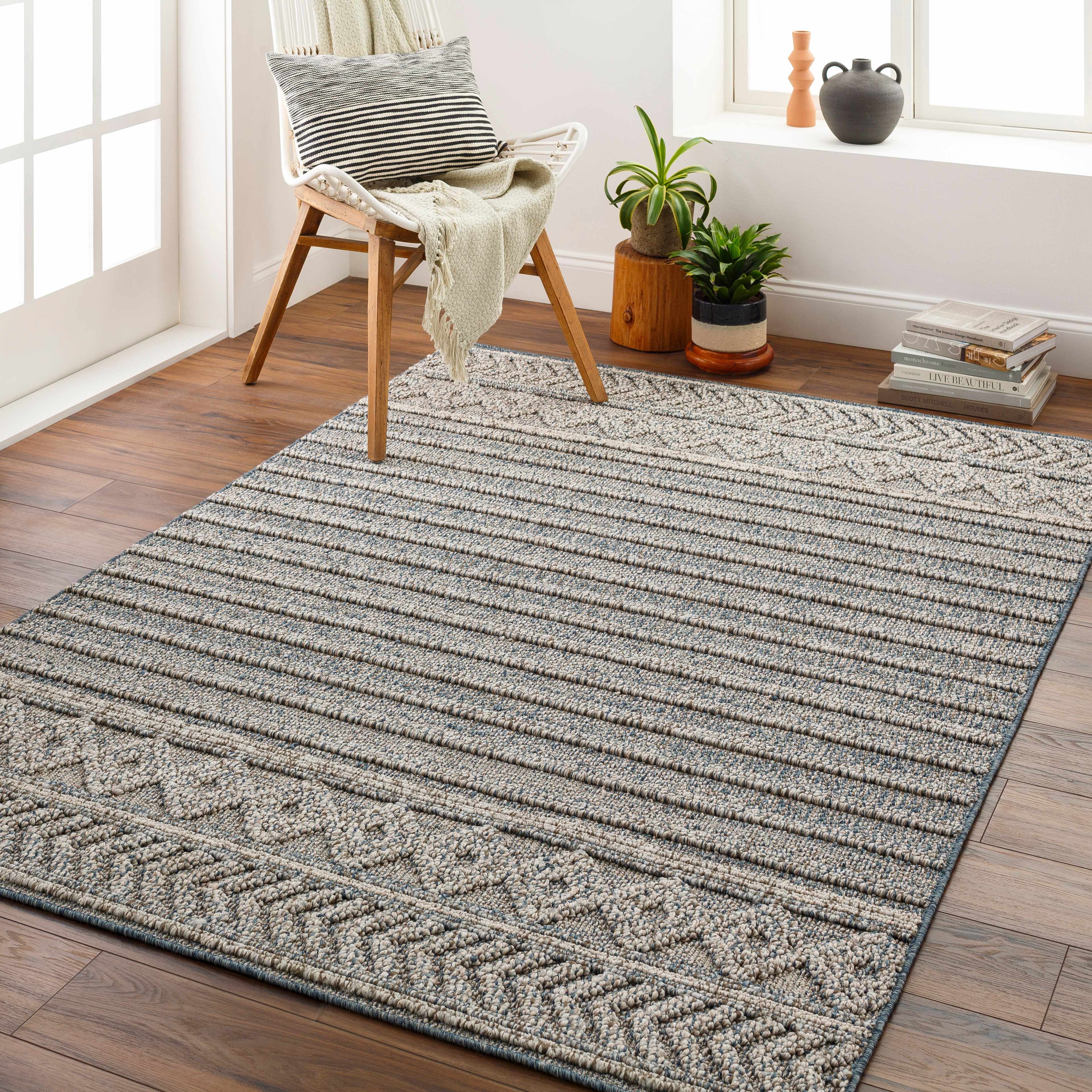 Beige Blue Dekel Area Rug - Clearance - Image 5