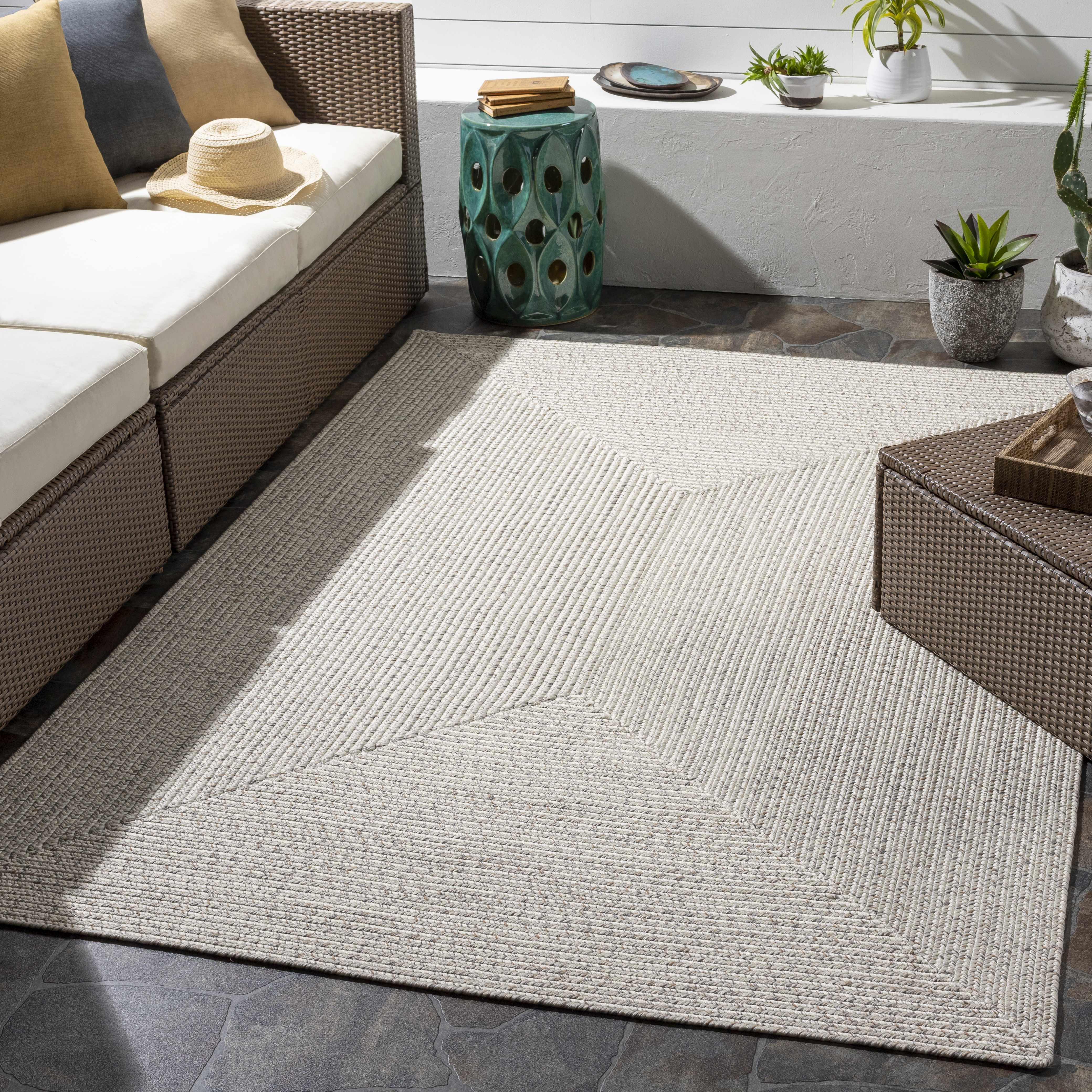 Beige Braided Faux Jute Rug - Image 8