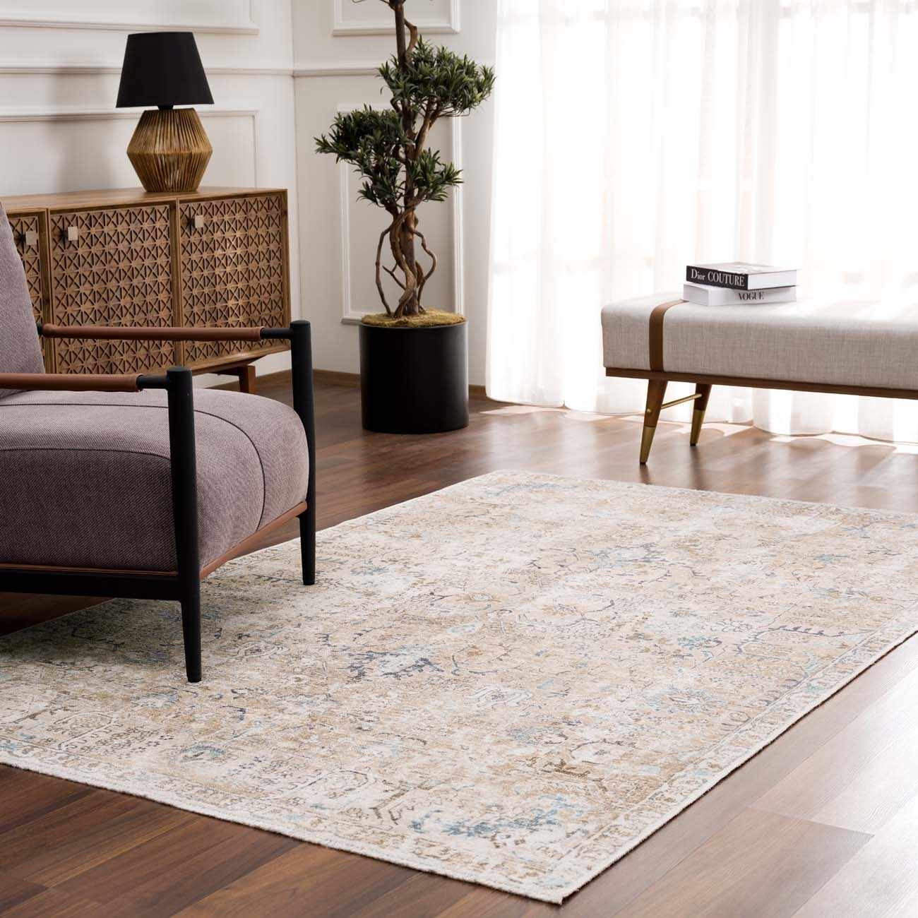 Beige Holi-4600 Washable Area Rug - Clearance - Image 3
