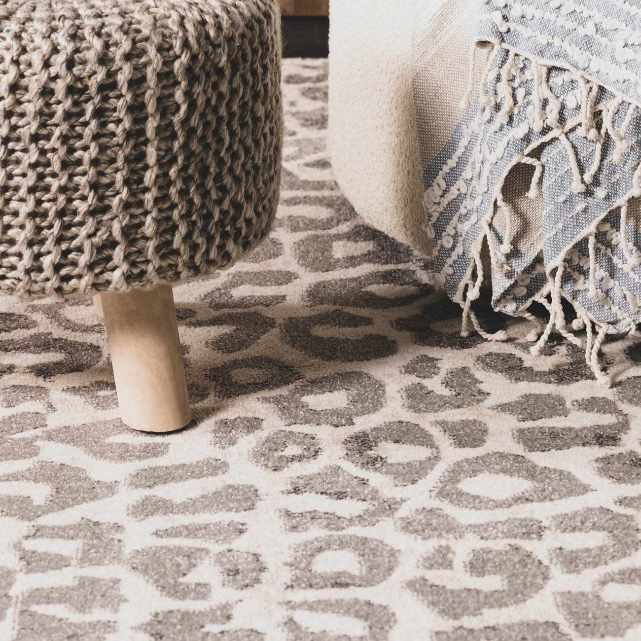 Beige Liversedge Leopard Print Area Rug - Image 4