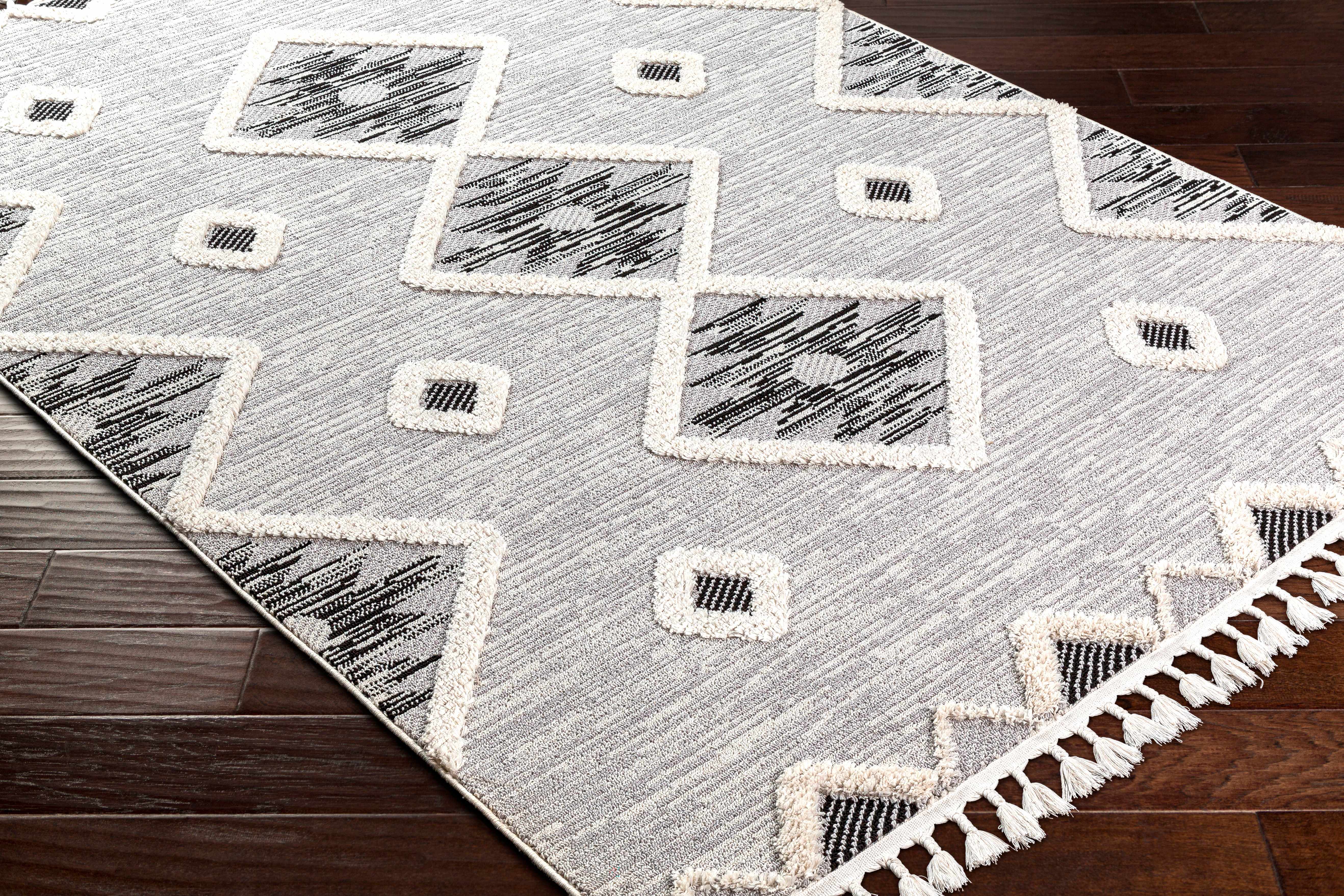 Belance High/Low Pile Rug with Tassels - Clearance - Image 7