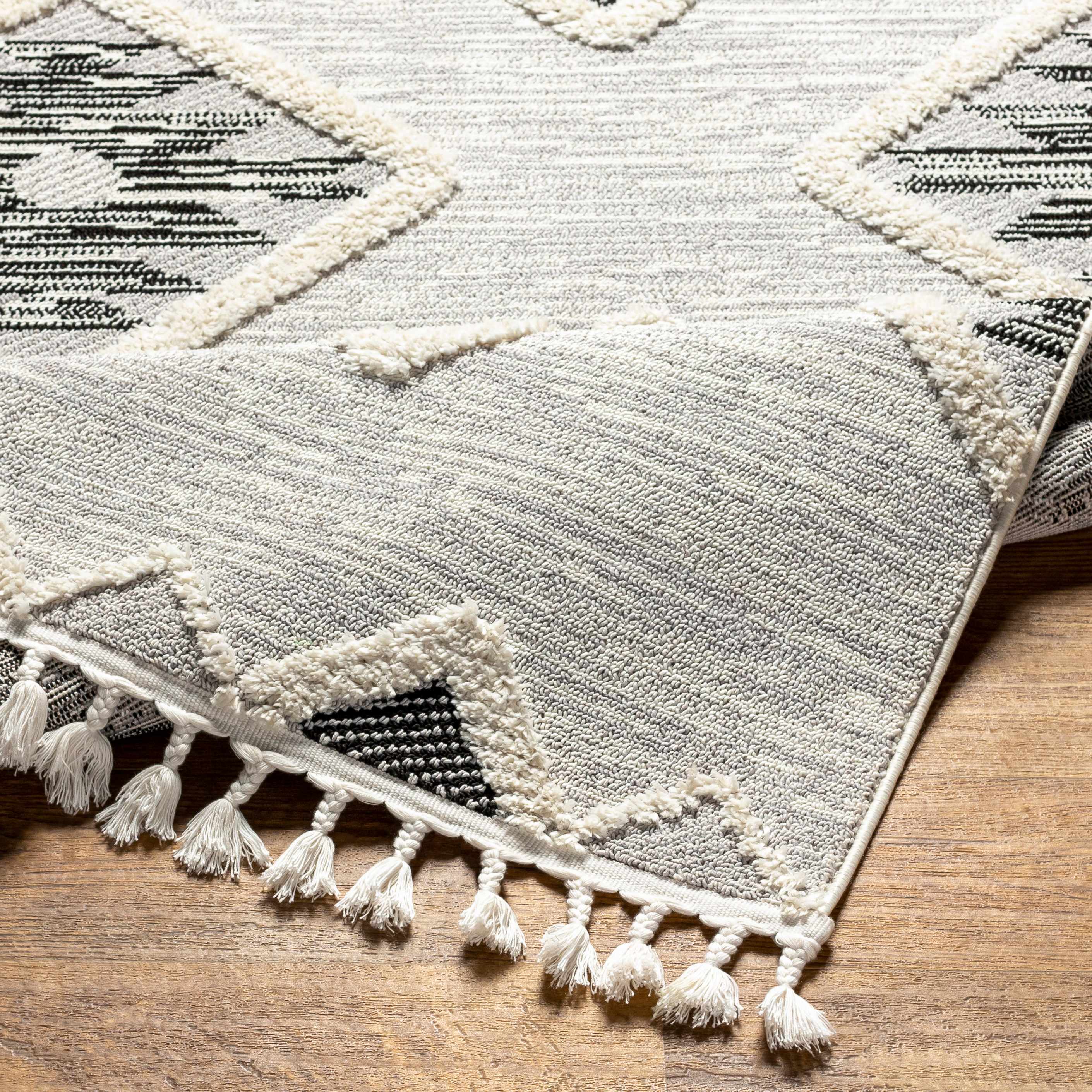 Belance High/Low Pile Rug with Tassels - Clearance - Image 8