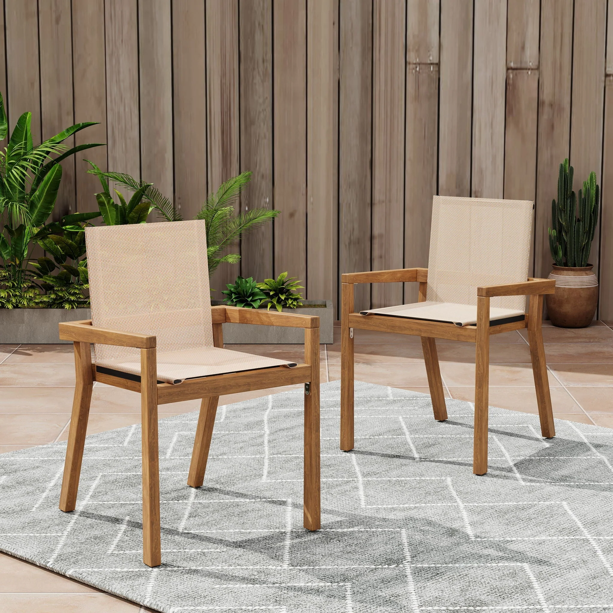 Belfast - Dining Chair With Acacia Wood Frame And Seating (Set of 2) - Image 10